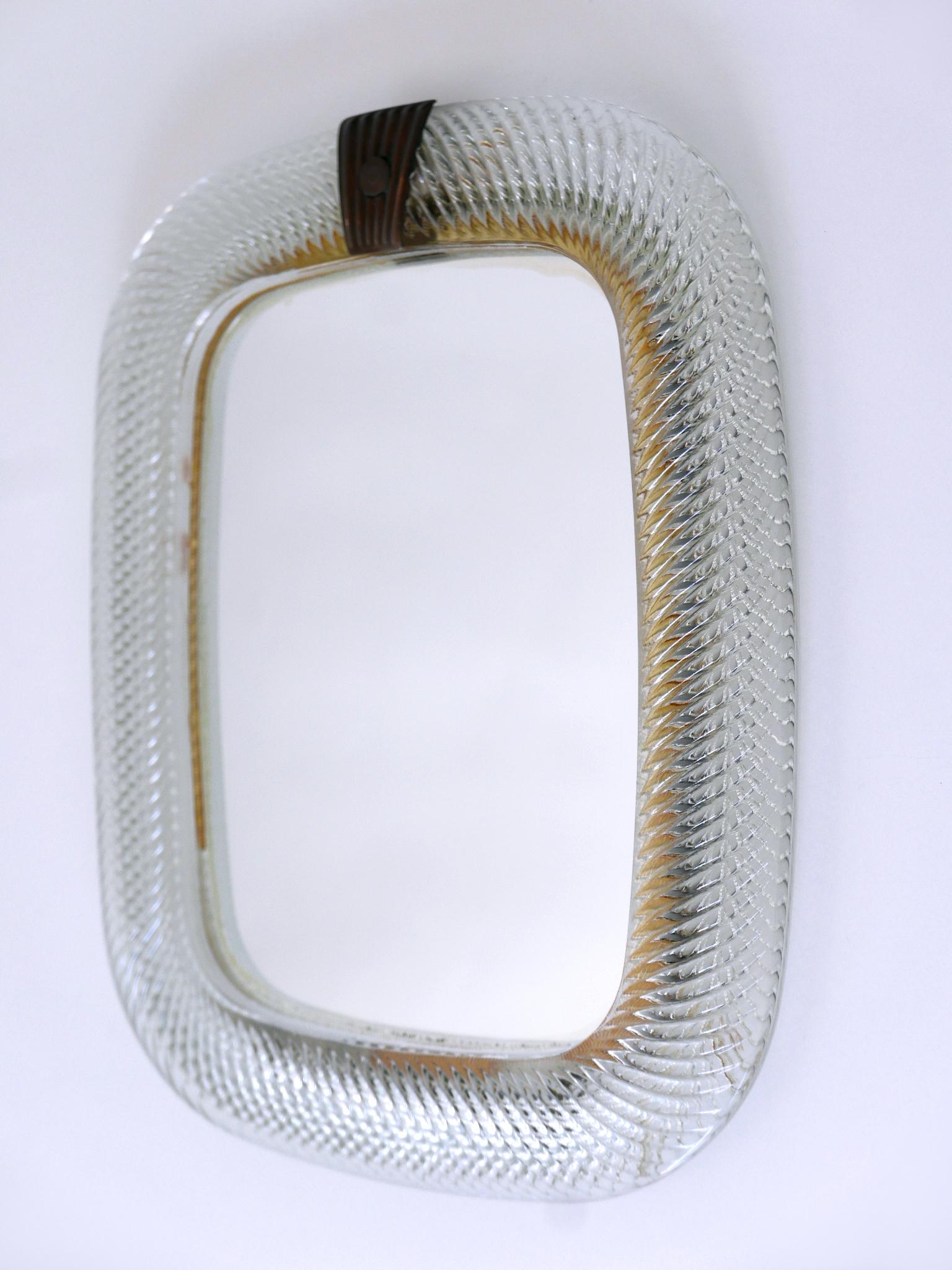 Elegant Mid-Century Modern Wall or Vanity Mirror by Barovier & Toso Italy, 1950s For Sale 9