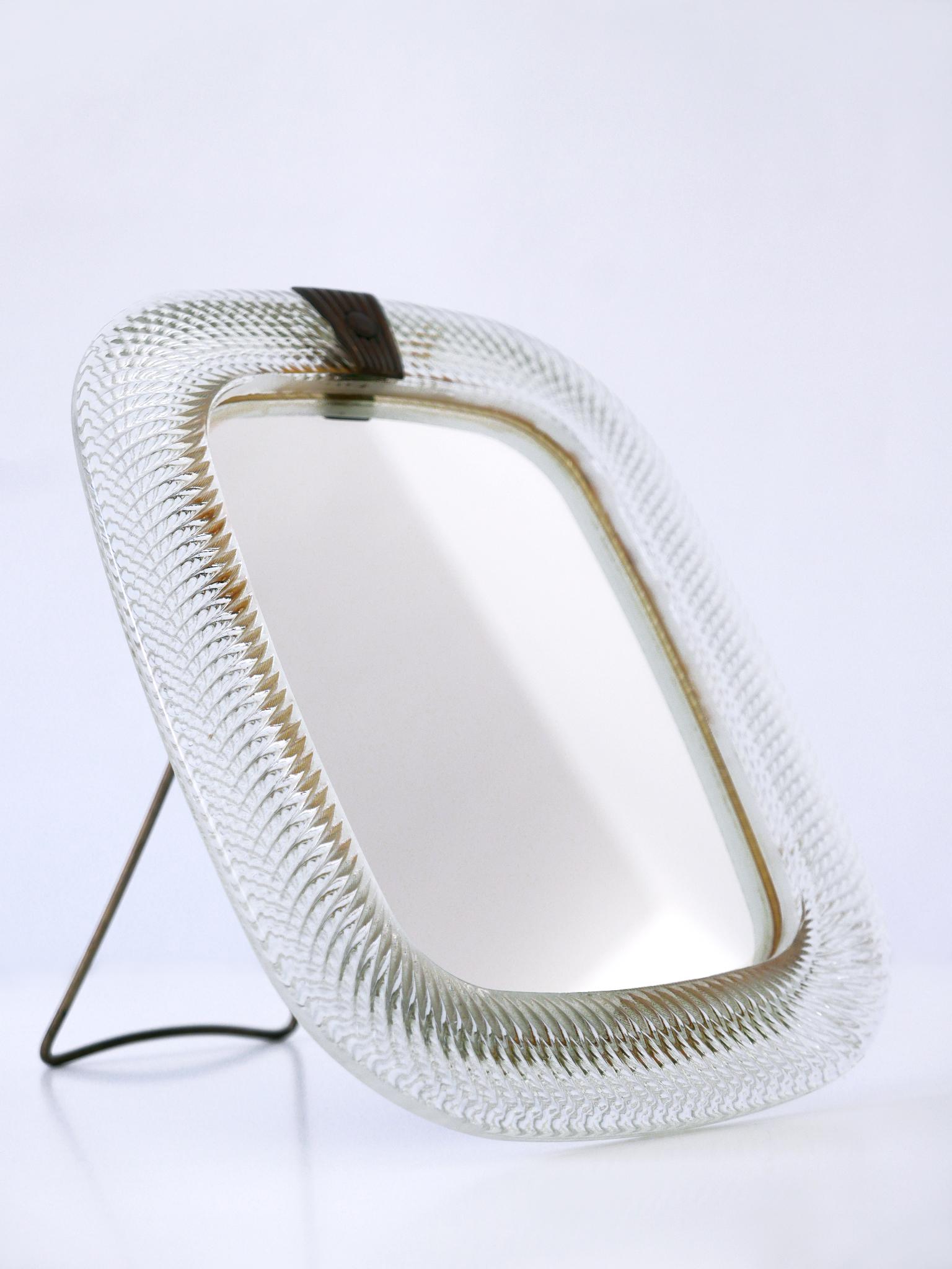 Italian Elegant Mid-Century Modern Wall or Vanity Mirror by Barovier & Toso Italy, 1950s For Sale
