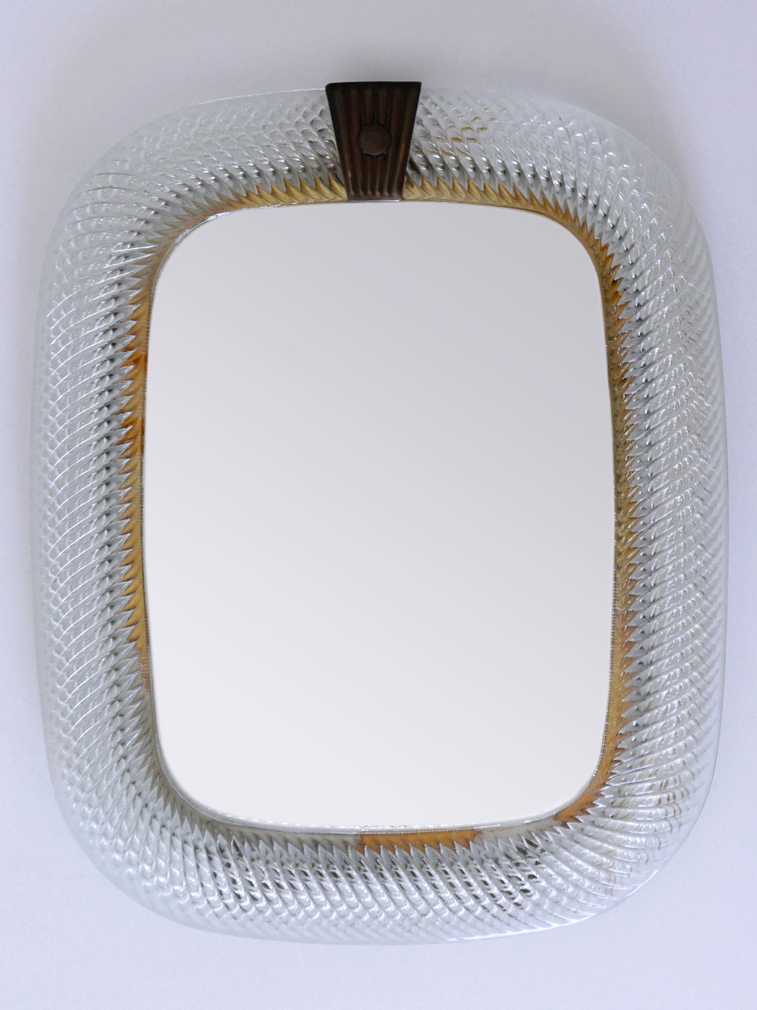 Elegant Mid-Century Modern Wall or Vanity Mirror by Barovier & Toso Italy, 1950s In Good Condition For Sale In Munich, DE