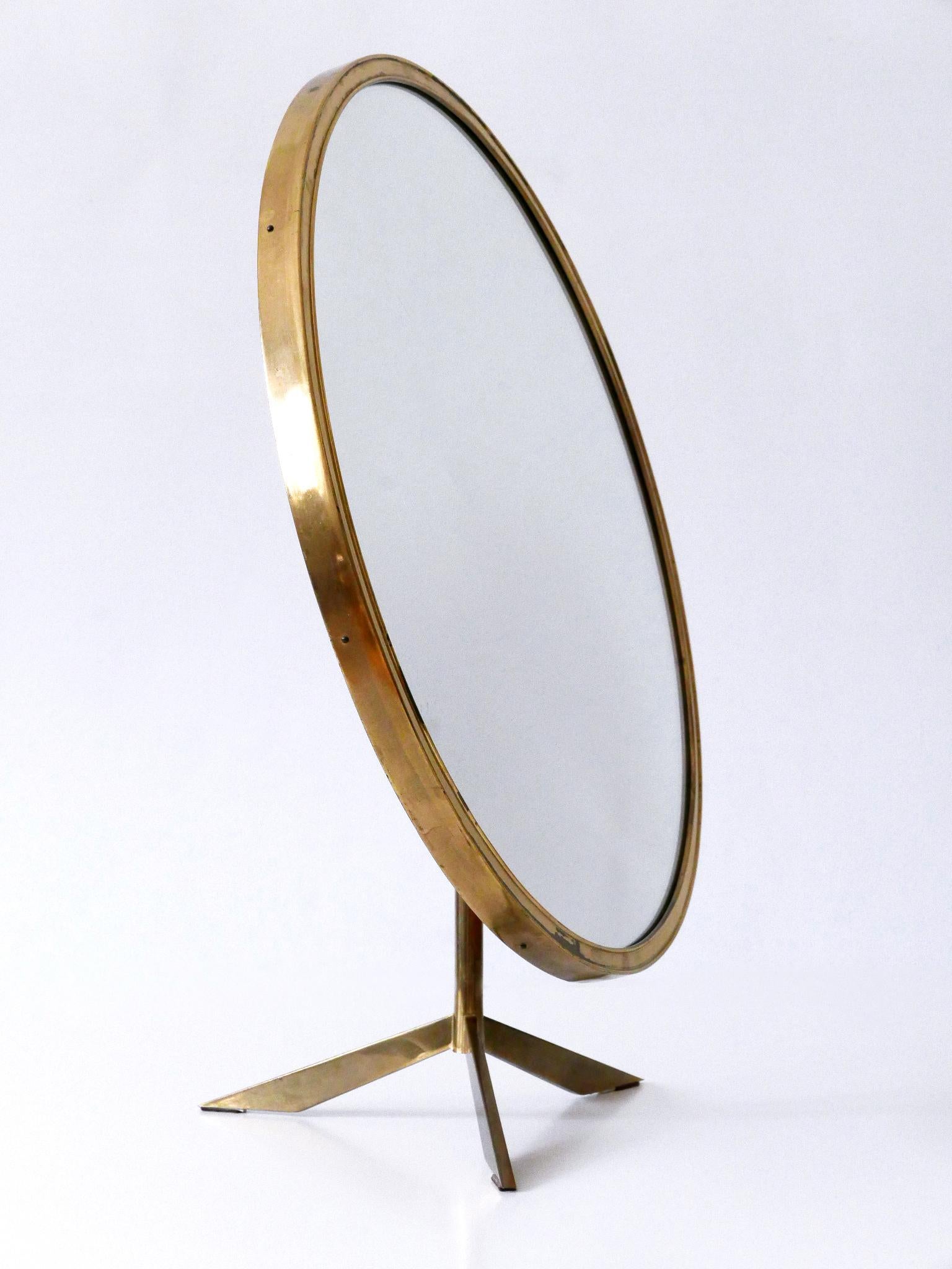 Brass Elegant Mid-Century Modern Wall or Vanity Mirror by Zierform Germany 1950s For Sale