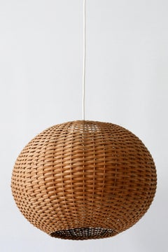 Elegant Mid-Century Modern Wicker Pendant Lamp or Hanging Light, 1960s, Germany