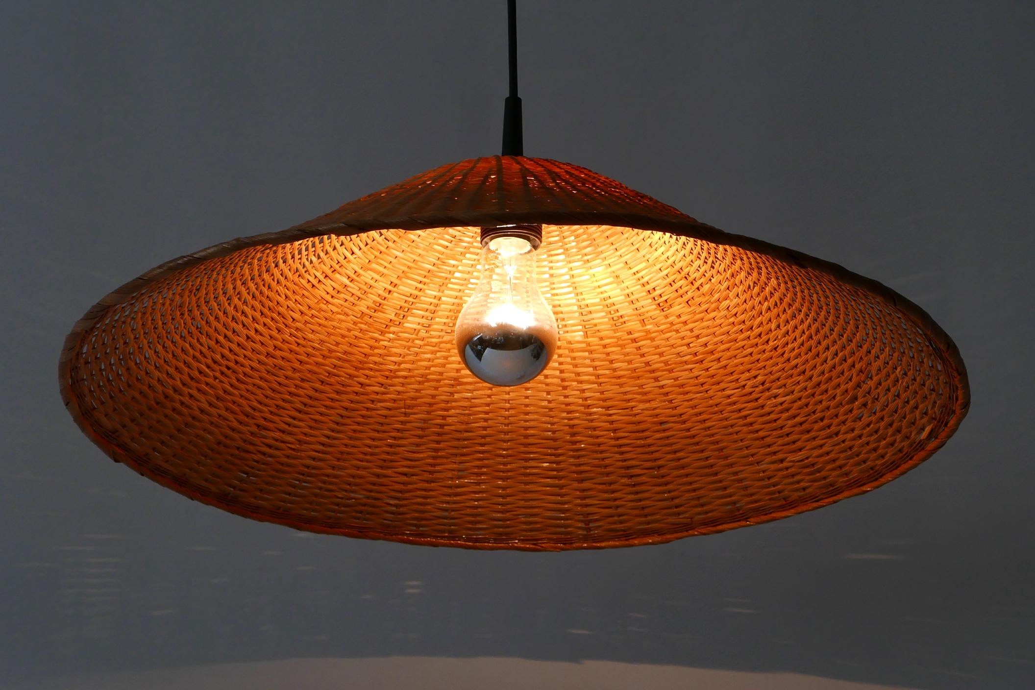 Elegant Mid-Century Modern Wicker Pendant Lamp or Hanging Light, Germany, 1960s 6