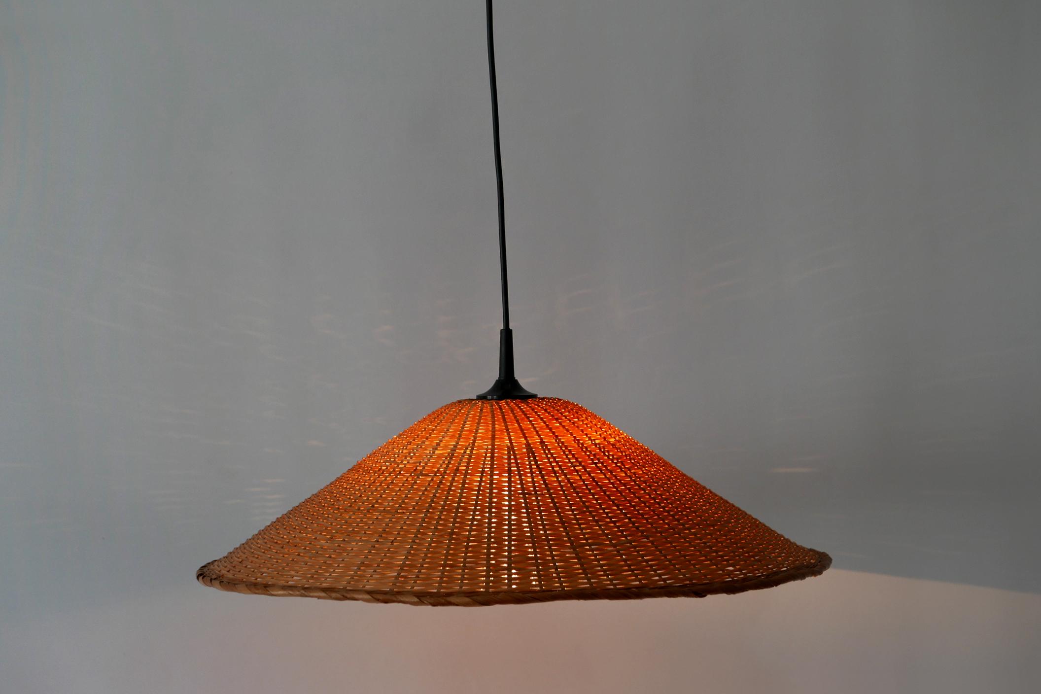 Elegant Mid-Century Modern Wicker Pendant Lamp or Hanging Light, Germany, 1960s 9