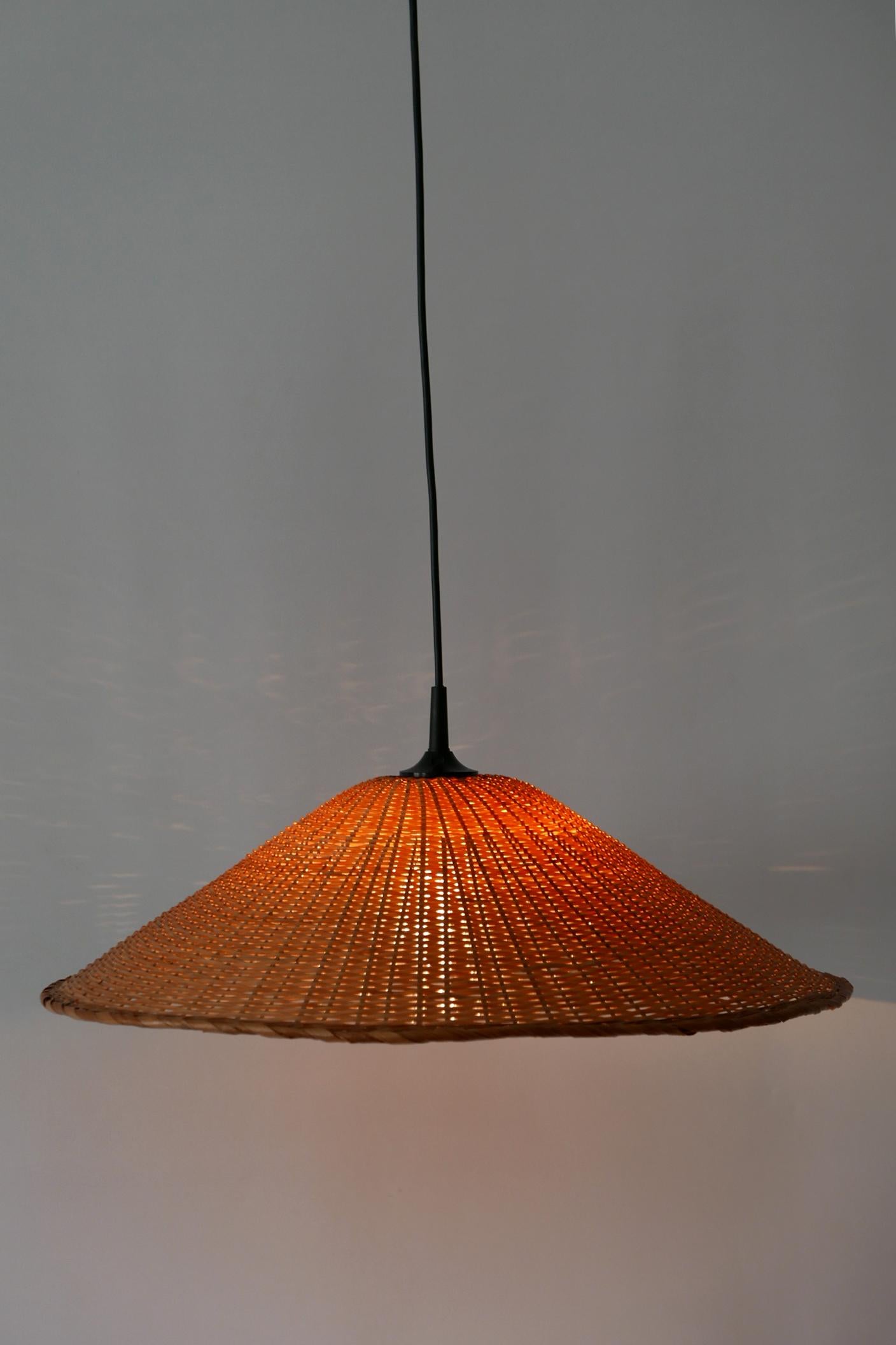 Elegant Mid-Century Modern Wicker Pendant Lamp or Hanging Light, Germany, 1960s 10