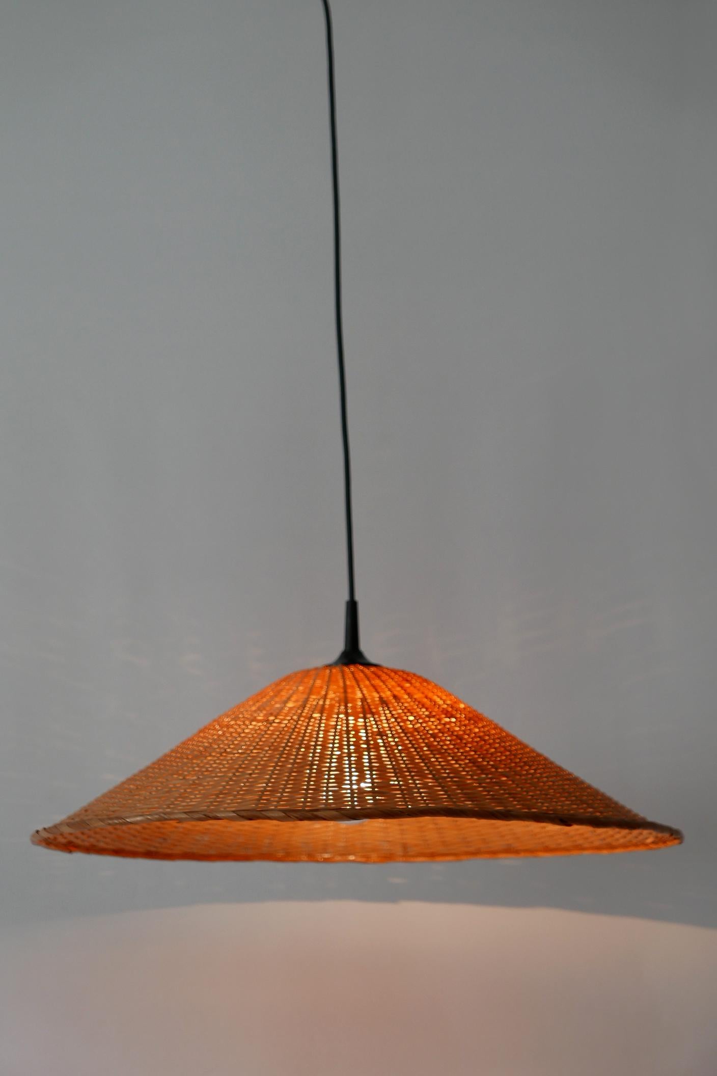 Elegant Mid-Century Modern Wicker Pendant Lamp or Hanging Light, Germany, 1960s 11