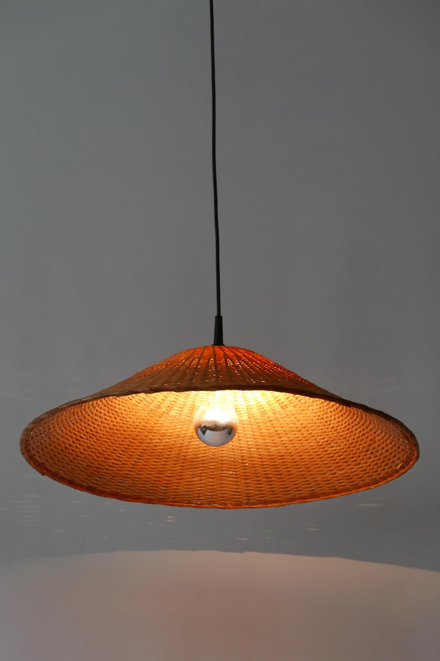 Elegant Mid-Century Modern Wicker Pendant Lamp or Hanging Light, Germany, 1960s 12