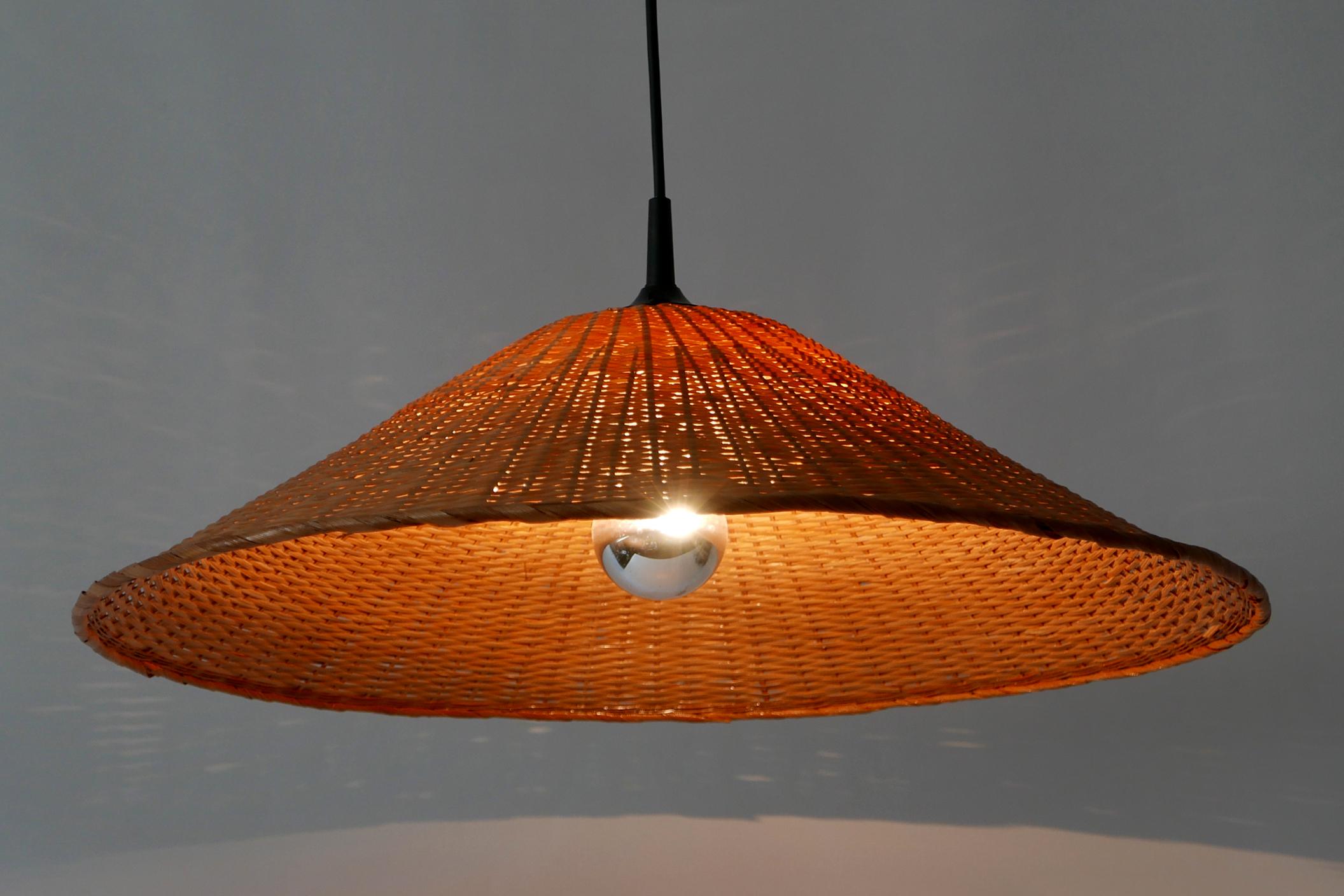 Elegant Mid-Century Modern Wicker Pendant Lamp or Hanging Light, Germany, 1960s 13