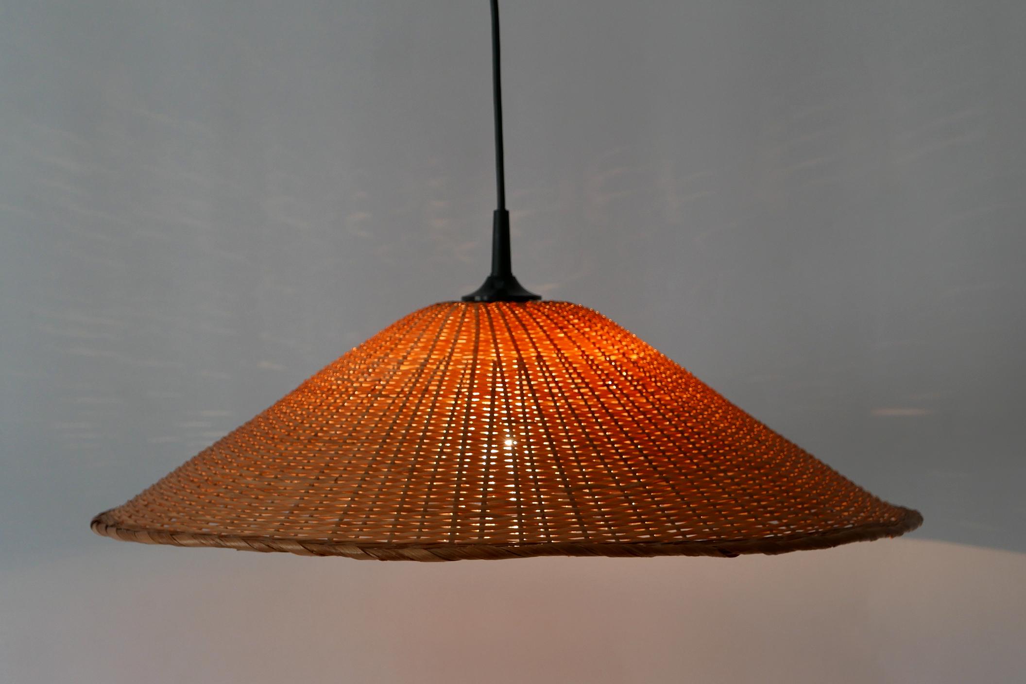 Elegant Mid-Century Modern Wicker Pendant Lamp or Hanging Light, Germany, 1960s 2