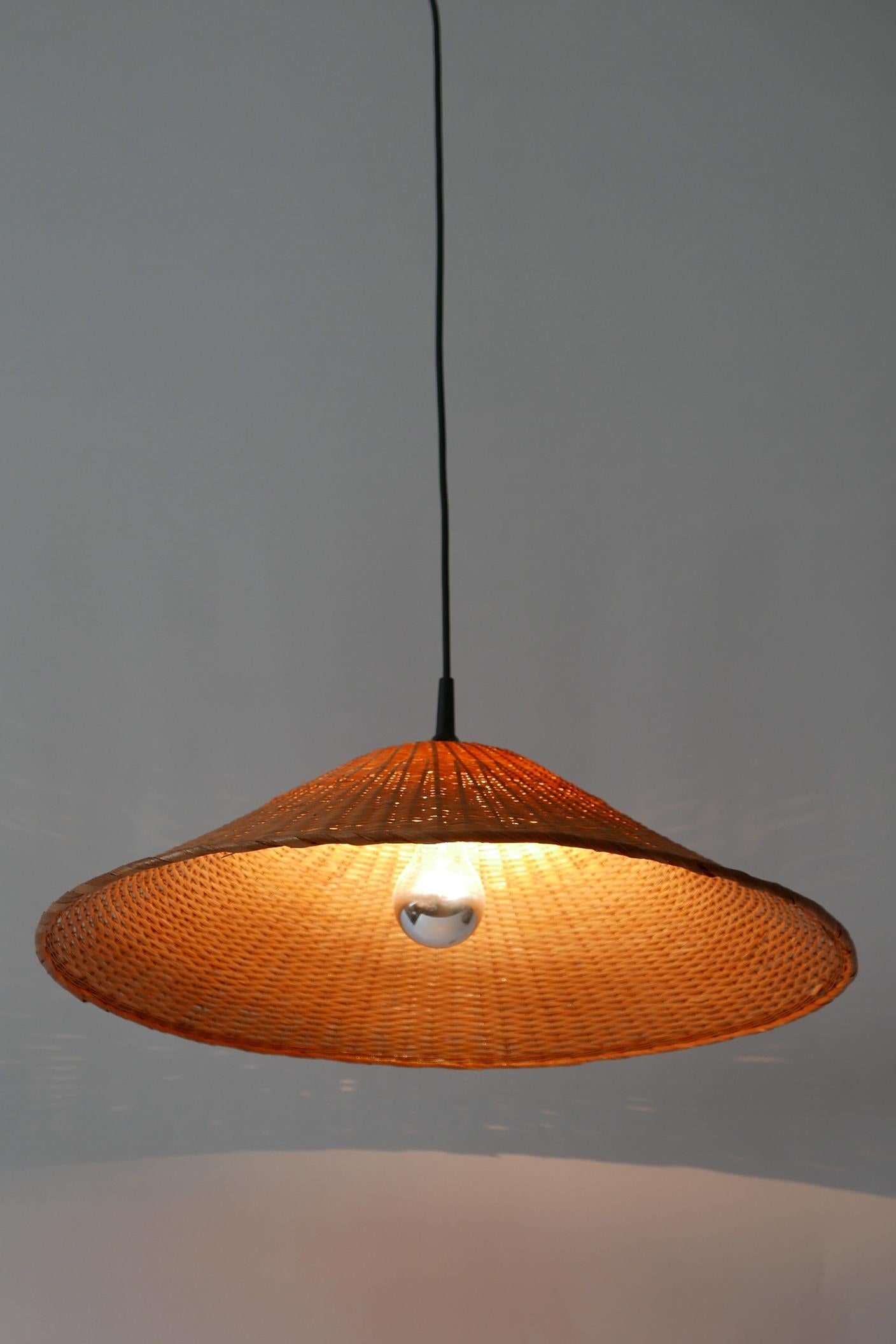Elegant Mid-Century Modern Wicker Pendant Lamp or Hanging Light, Germany, 1960s 4