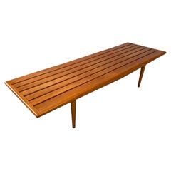 Vintage Elegant Mid Century Modernist Coffee Table/ Slat Bench