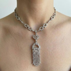 Elegant mid century necklace crafted in 18 karat white gold