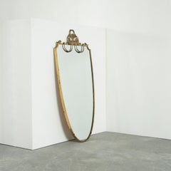 Elegant Mid Century Neoclassical Mirror in Patinated Brass