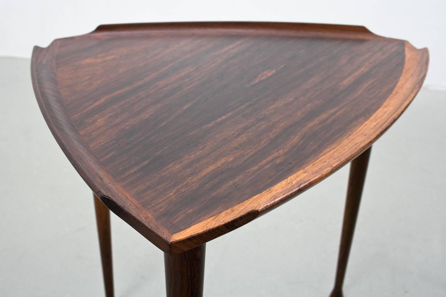 Oiled Elegant Midcentury Scandinavian Modern Nesting Tables, Denmark, 1960s