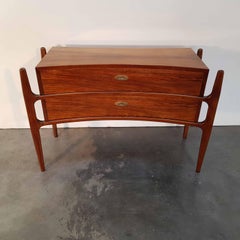 Elegant Midcentury Silky Hand-Polished Walnut Chest of Drawers