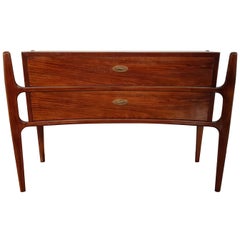 Elegant Midcentury Silky Hand-Polished Walnut Chest of Drawers