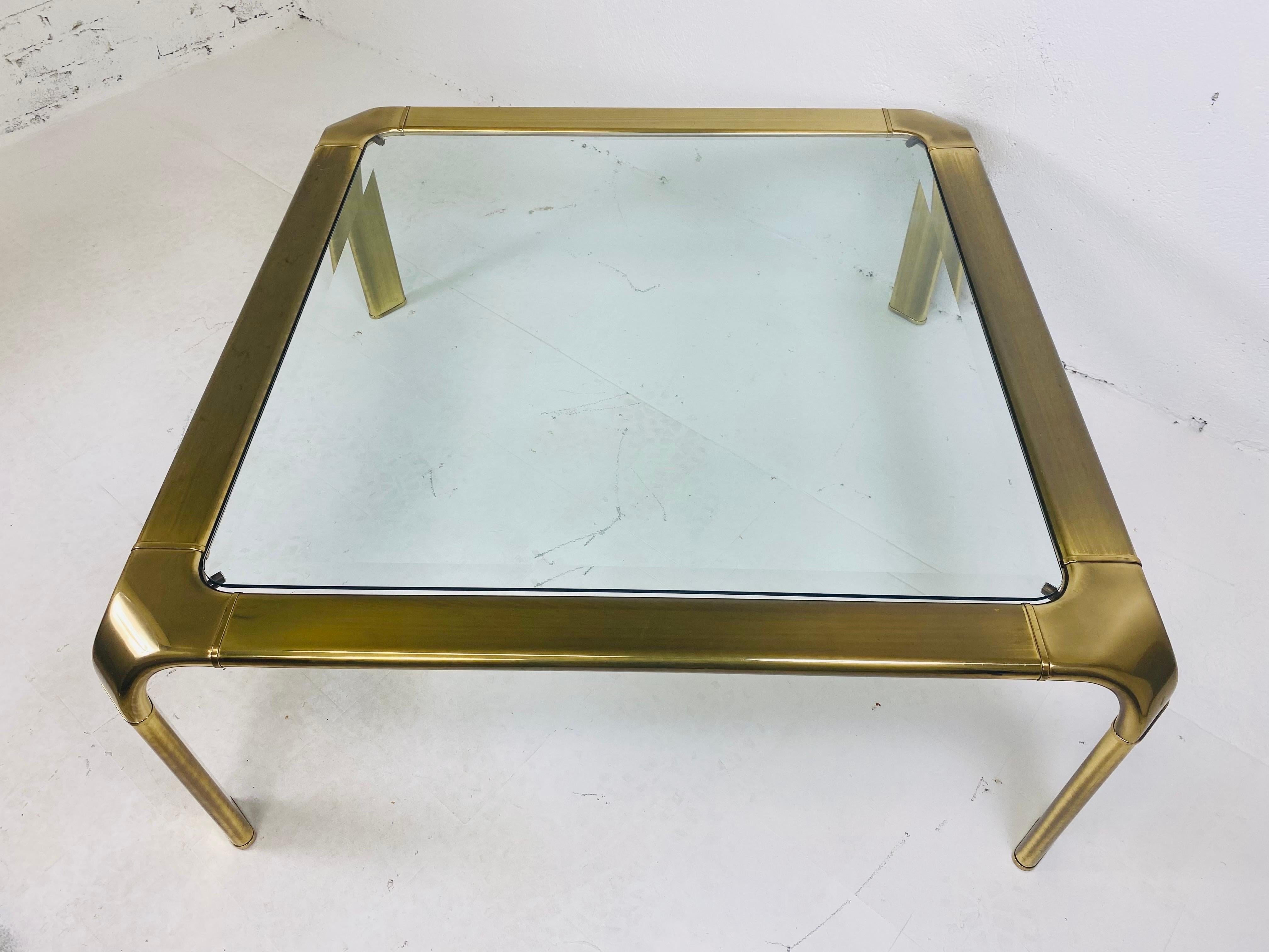 Elegant mid century solid brass cocktail table by Mastercraft In Good Condition For Sale In Allentown, PA
