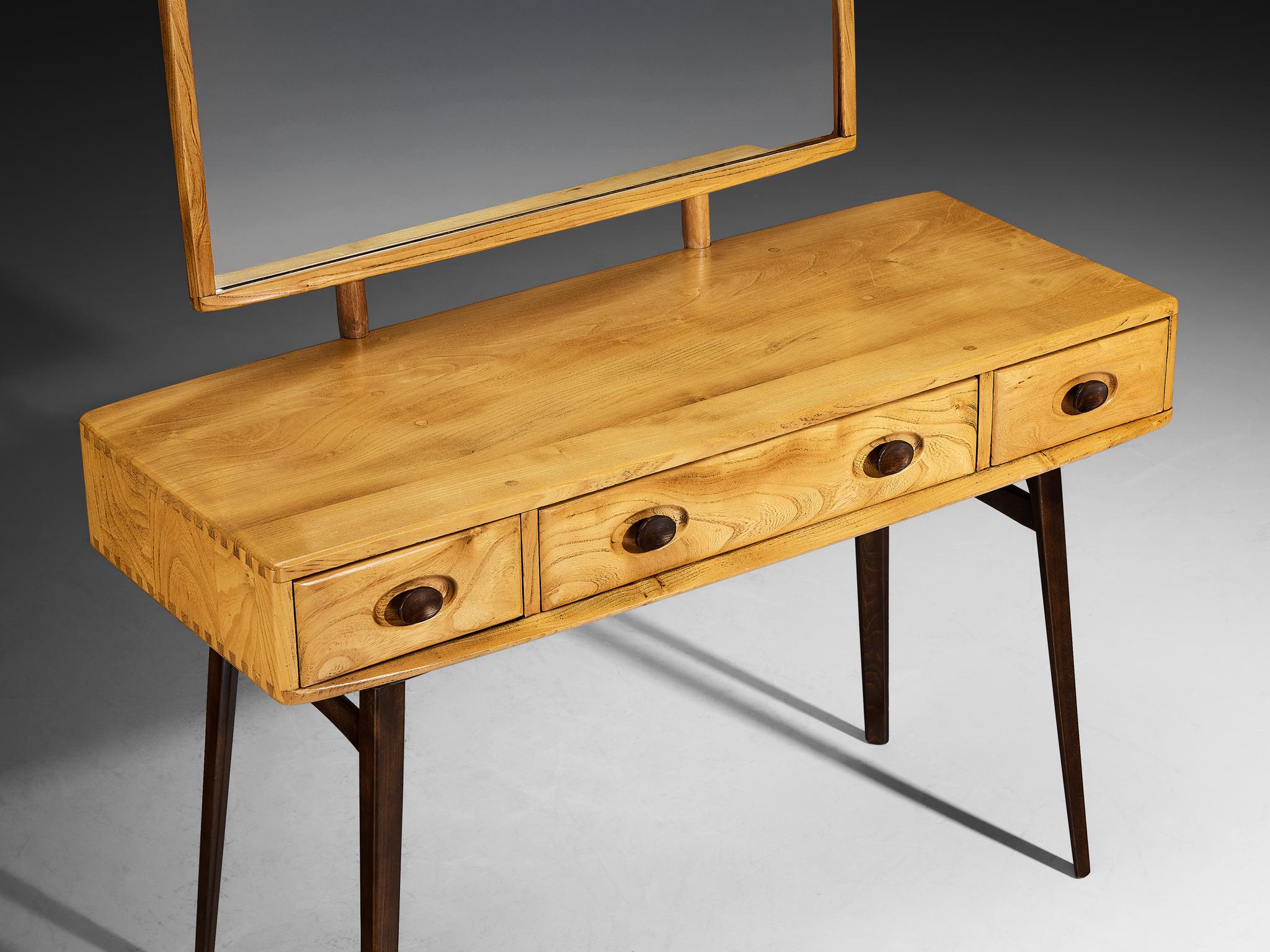 Eleganza del Vanity di metà secolo in Olmo e Wood In condizioni buone in vendita a Waalwijk, NL