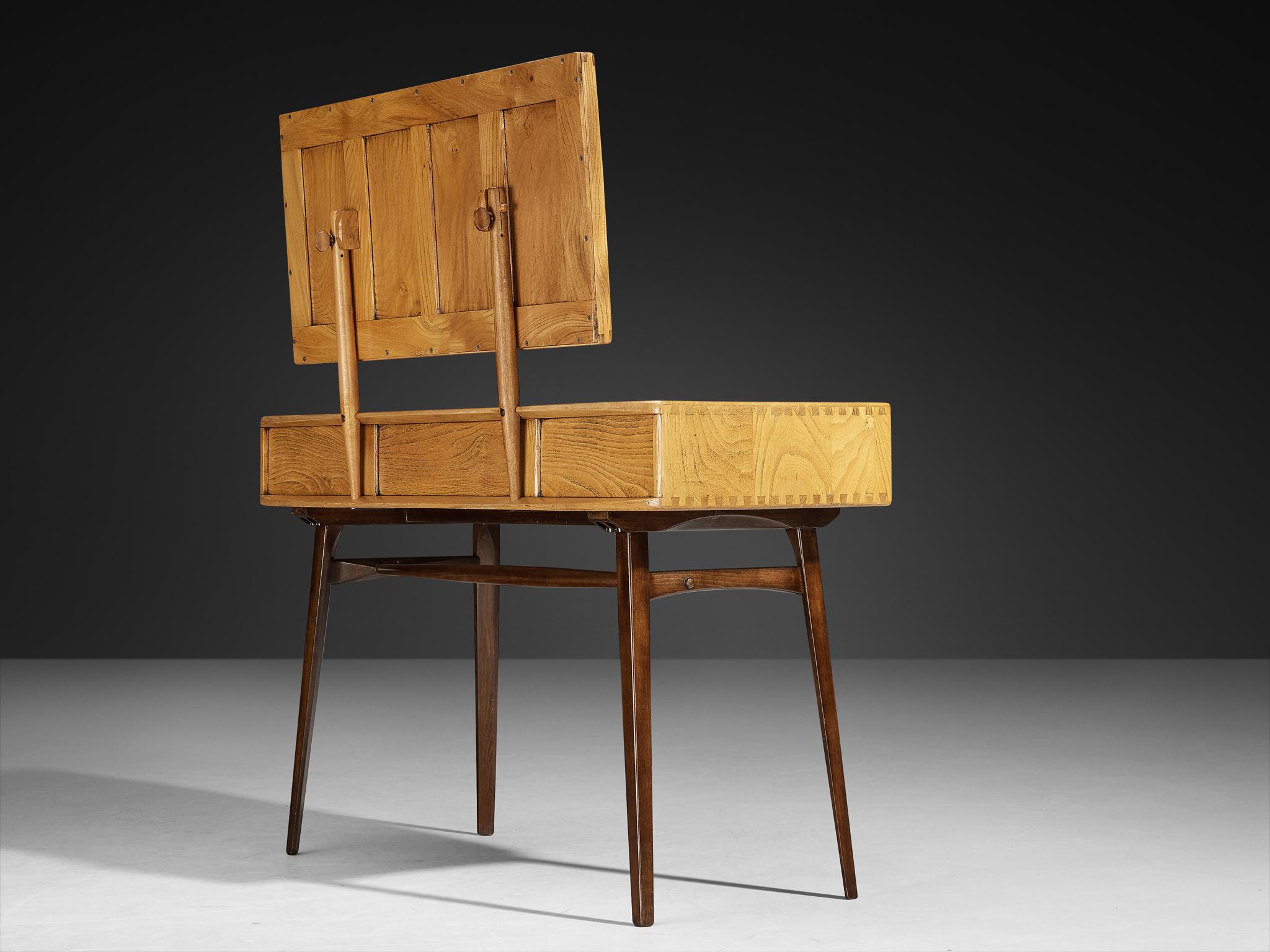 Metà XX secolo Eleganza del Vanity di metà secolo in Olmo e Wood in vendita