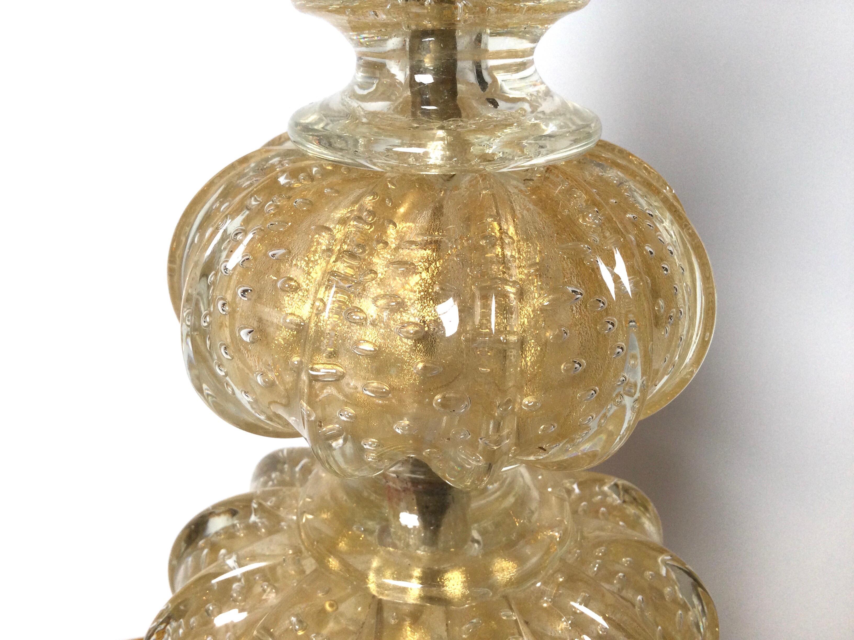 Murano Glass Elegant Mid Century Venetian Glass Table Lamp