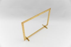 Elegant Mid-Centutry Modern Fireplace Screen in Gold and Glass, 1970s Italy