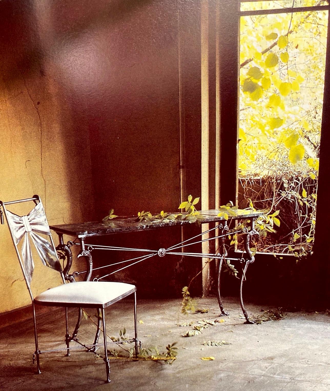 Mid-Century Modern Elegant Midcentury Brushed Iron Console Table by Alberto Orlandi Italy, 1970'
