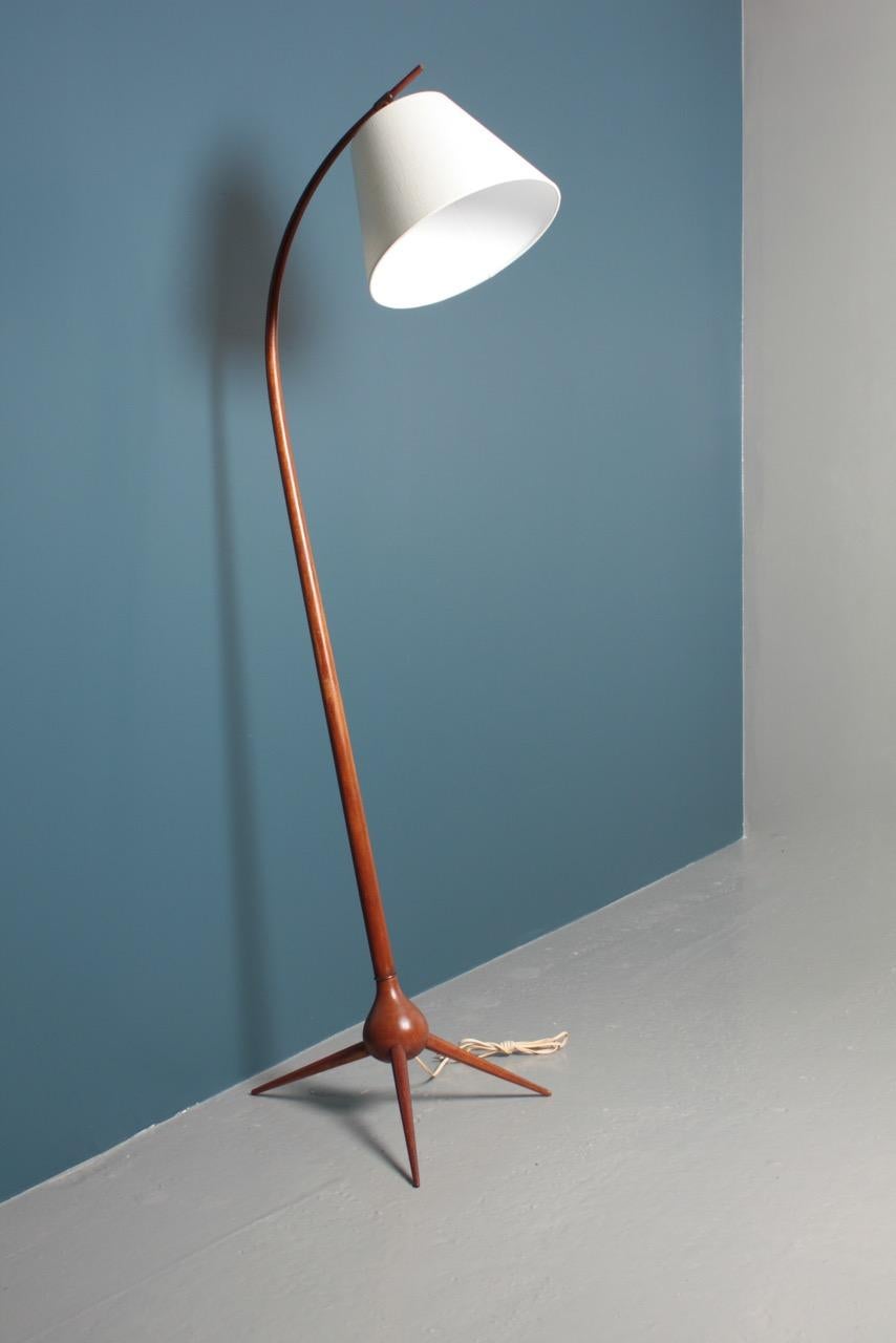 Danish Elegant Midcentury Floor Lamp by Severin Hansen, Made in Denmark, 1950s