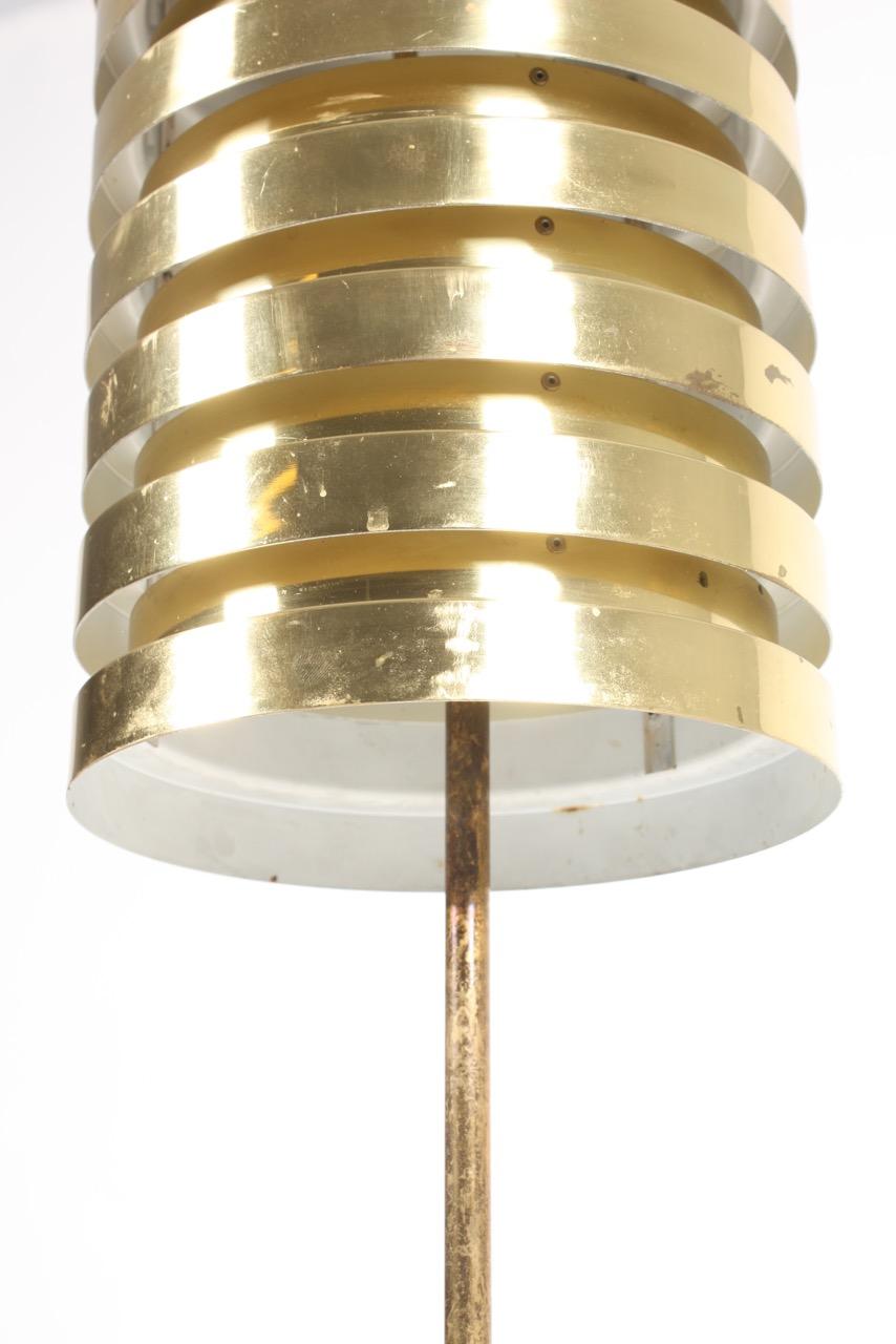 Scandinavian Modern Elegant Midcentury Floor Lamp in Brass by Hans Agne Jacobsson, Made in Sweden