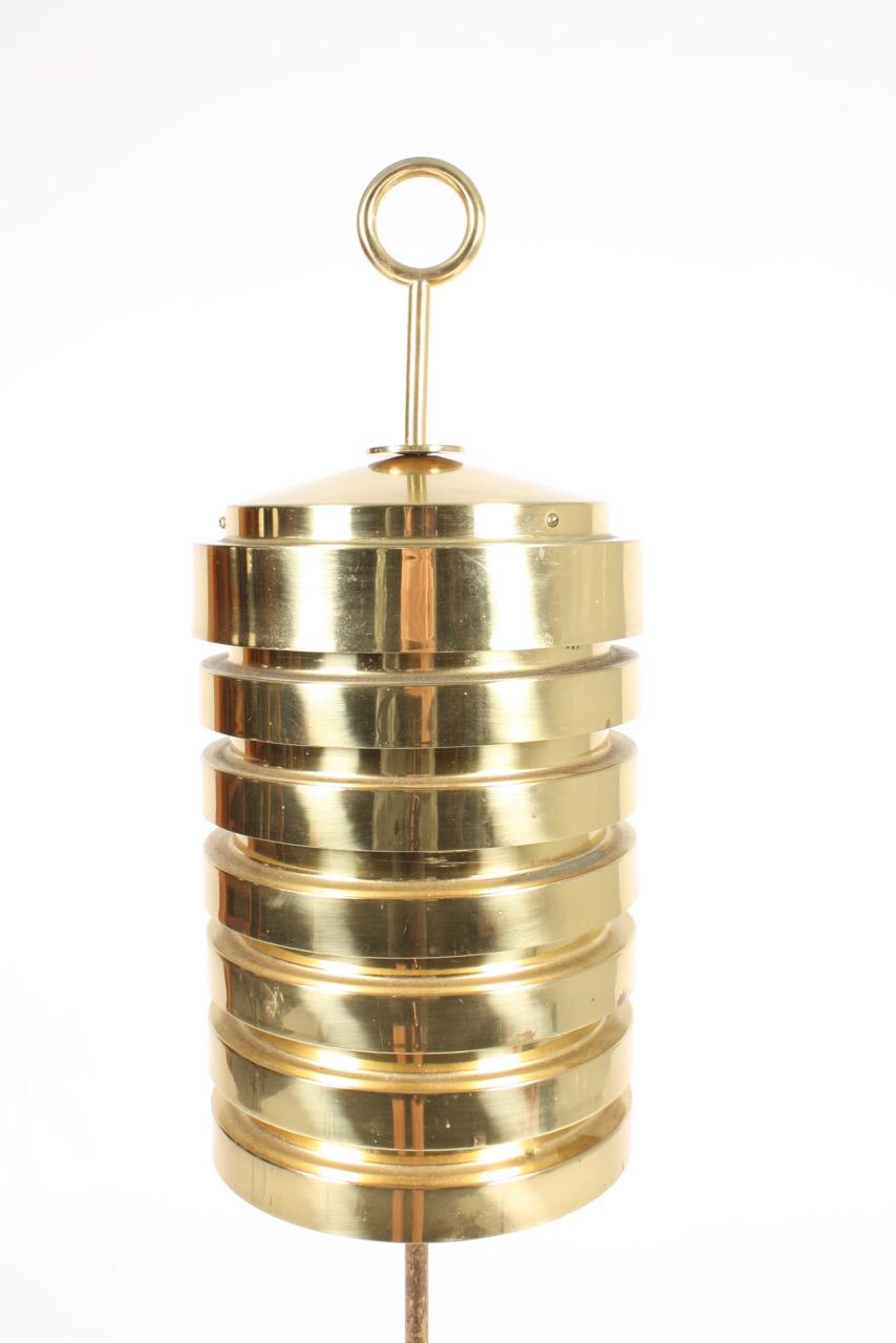 Swedish Elegant Midcentury Floor Lamp in Brass by Hans Agne Jacobsson, Made in Sweden