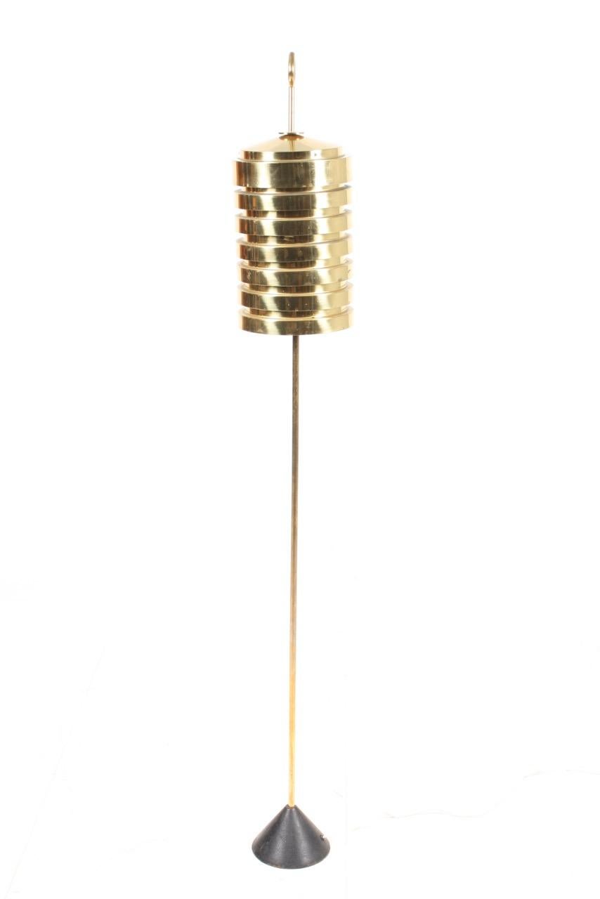 Elegant Midcentury Floor Lamp in Brass by Hans Agne Jacobsson, Made in Sweden 1