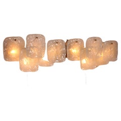 Elegant Midcentury Ice Glass Wall Sconces by J.T. Kalmar, Austria (1960s)