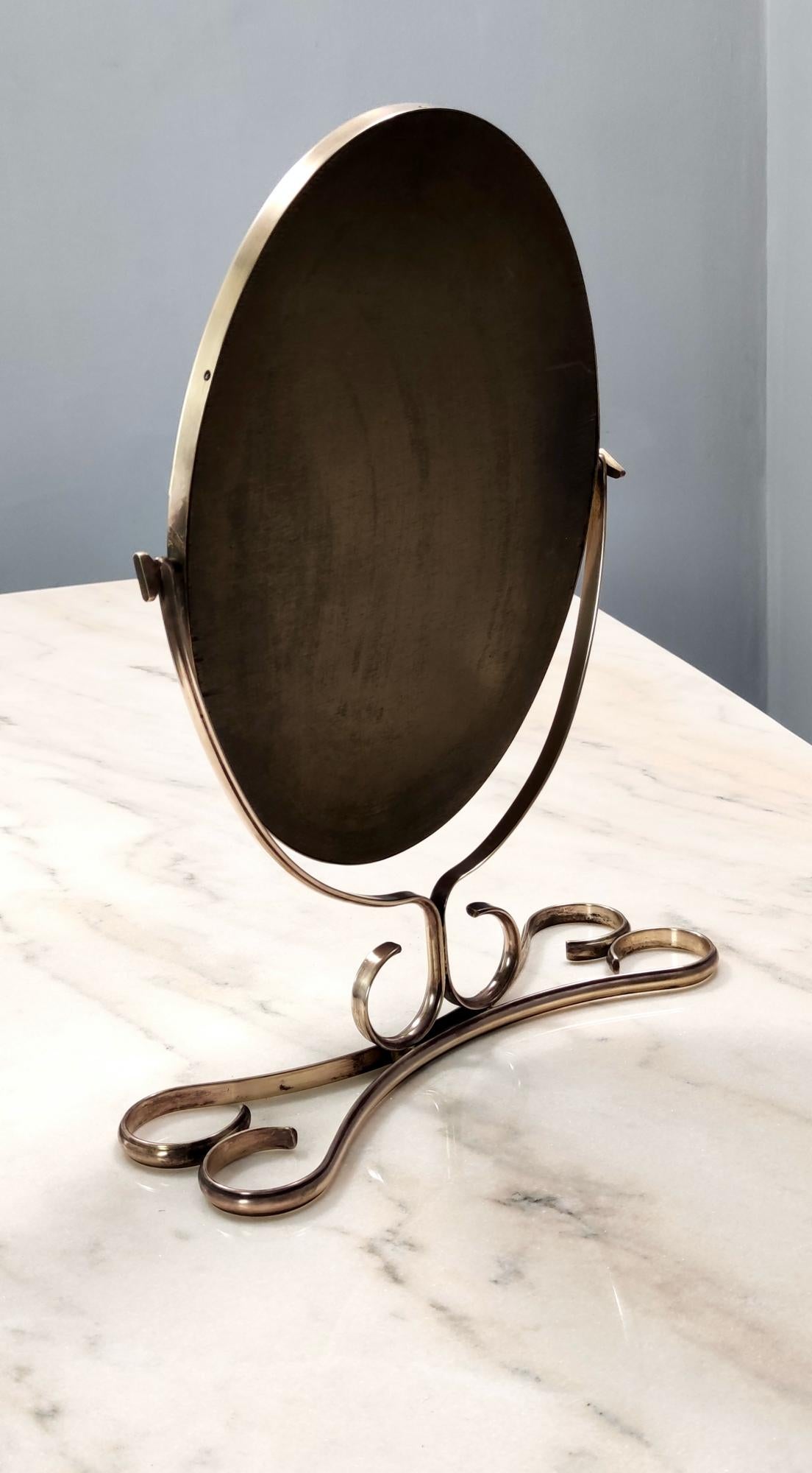 Elegant Vintage Vanity Mirror with a Brass Frame, Italy 4