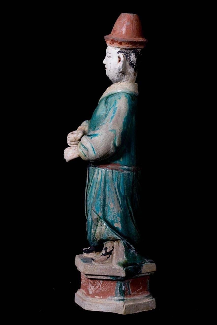 Elegant Ming Dynasty Court Attendant, Glazed Terracotta - China '1368-1644 AD' 1