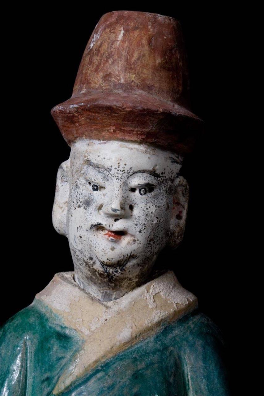 Elegant Ming Dynasty Court Attendant, Glazed Terracotta - China '1368-1644 AD' 3