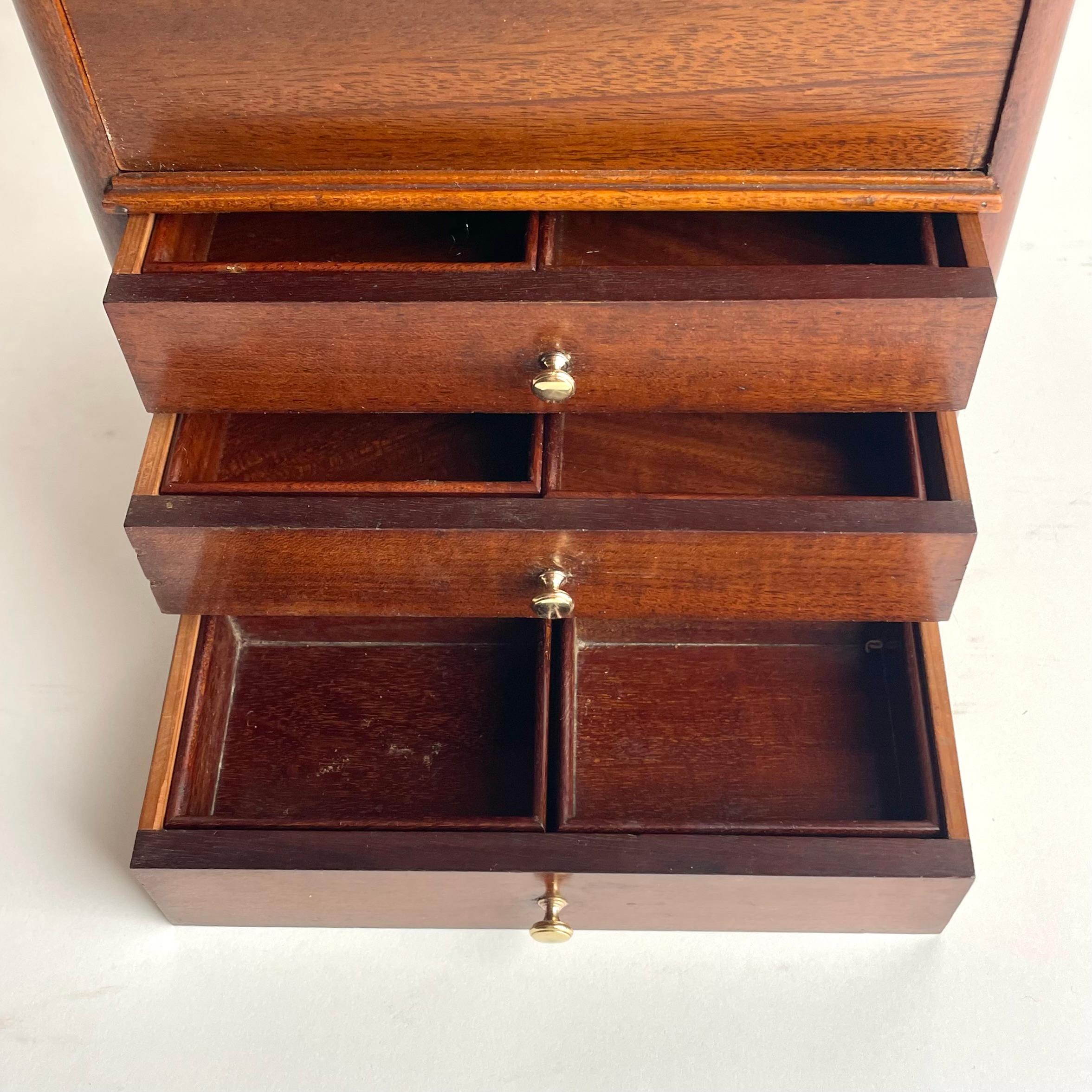 Elegant Miniature Swedish Karl Johan Mahogany Chiffonnière, 1830s en vente 7
