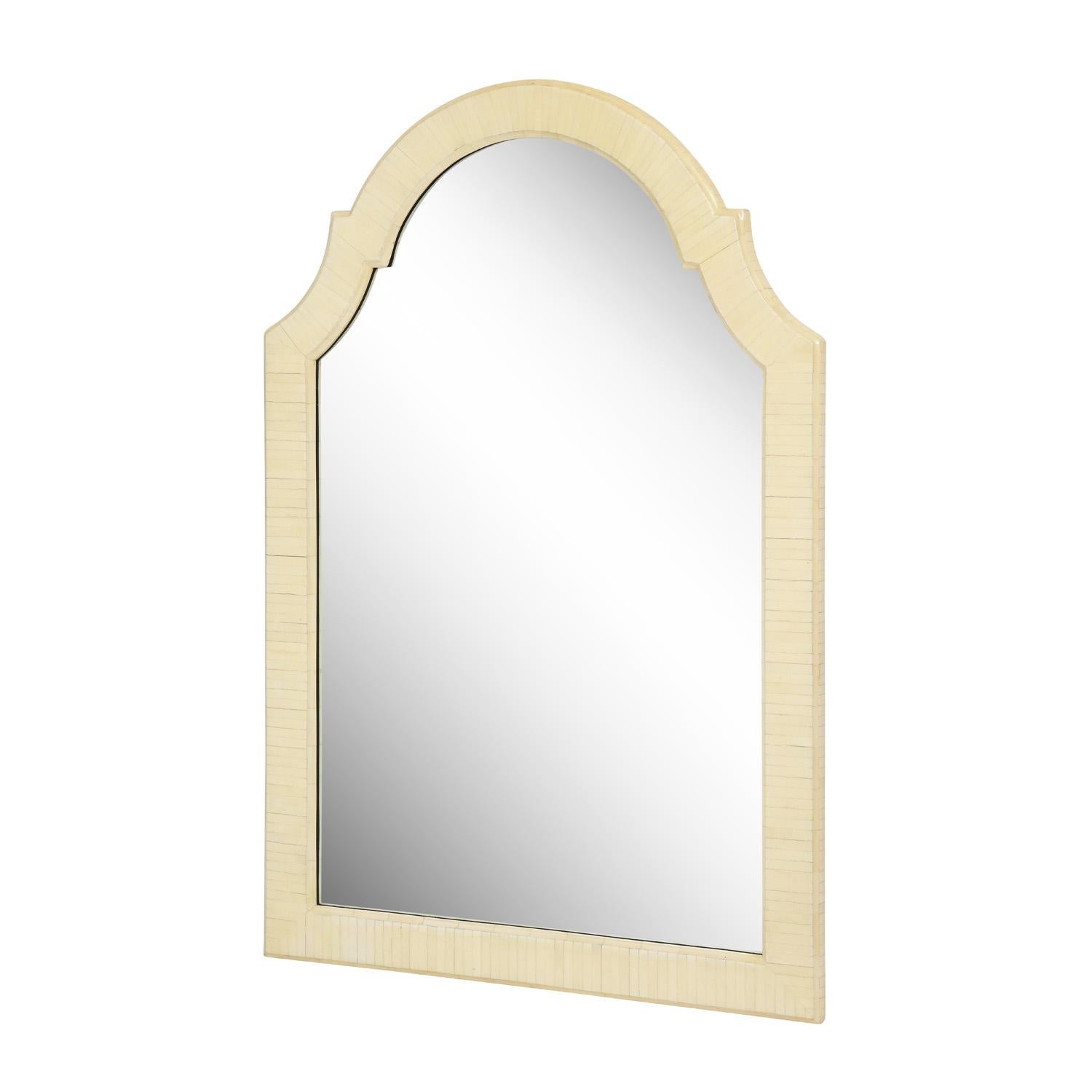 Modern Elegant Mirror in Tessellated Bone, 1970s