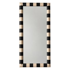 Elegant mirror with checkerboard frame, French-style decor, dating from the 1990