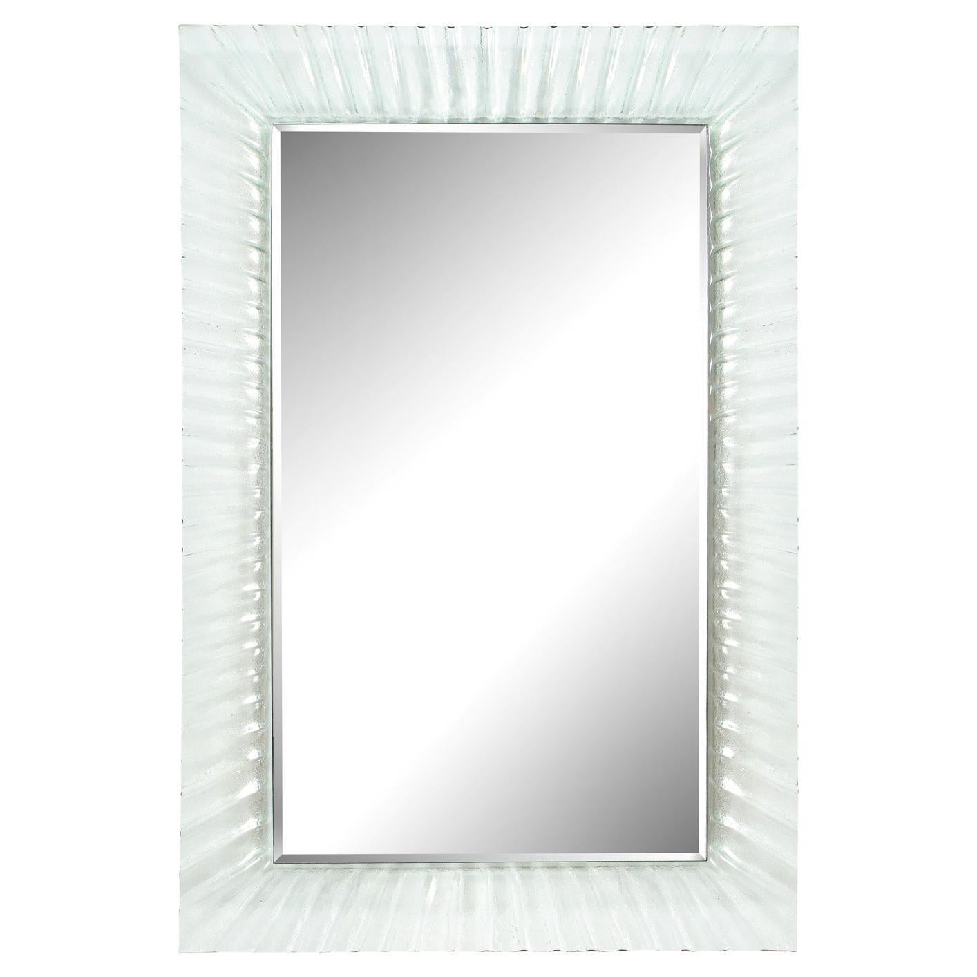 Elegant Mirror with Molded Glass Frame, 1970s