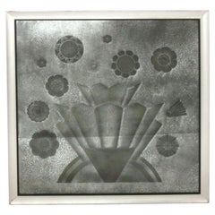 Elegante pannello a specchio Art Deco 39,5 "H. x 39,5 "L circa 1930