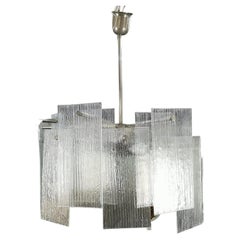 Elegant, modern chandelier with hand crafted glass parts, 1970
s (50197)