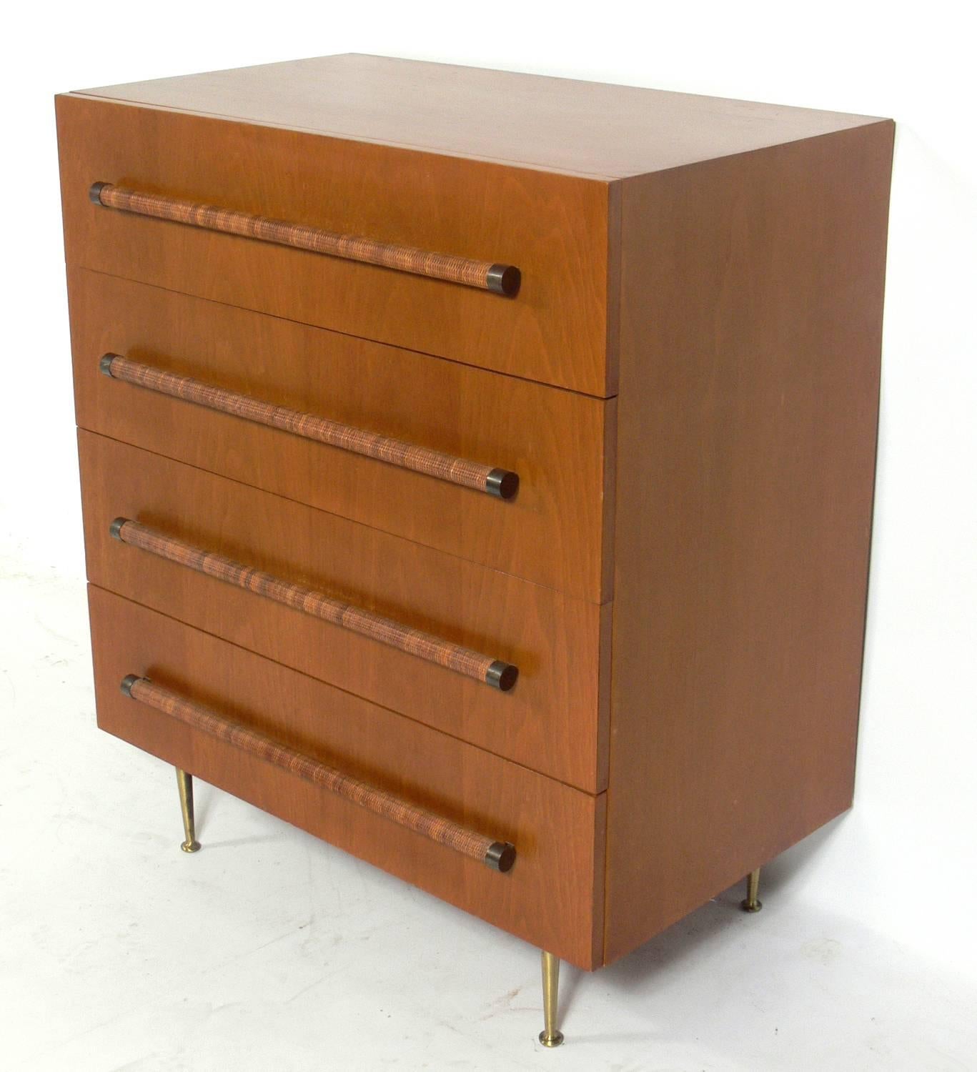 Elegant modern chest, designed by T.H. Robsjohn-Gibbings for Widdicomb, American, circa 1950s.