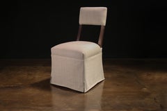 Elegant Modern Upholstered Dining Chair with Com Skirt, Luca from Costantini