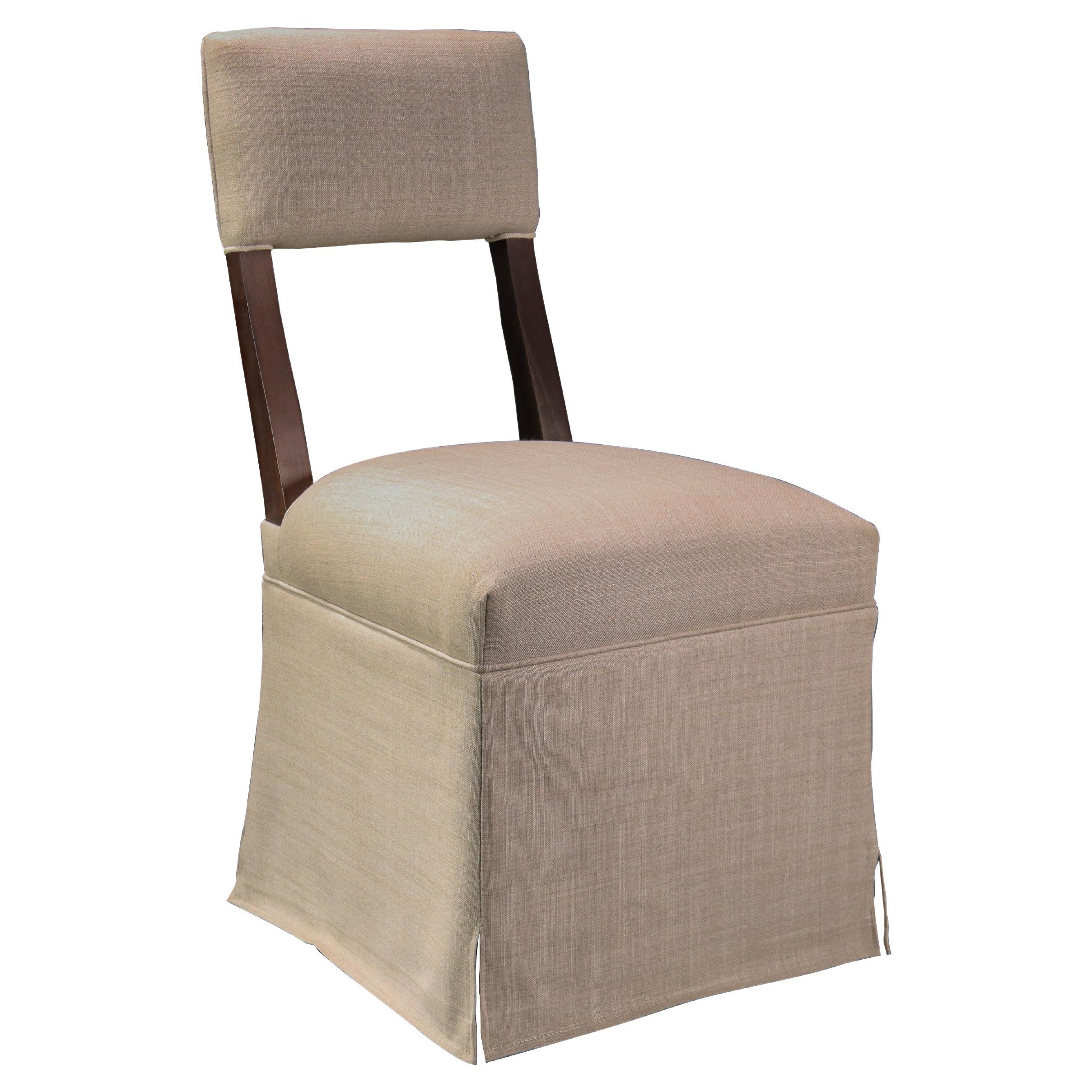 Elegant Modern Upholstered Dining Chair with Com Skirt, Luca from Costantini For Sale