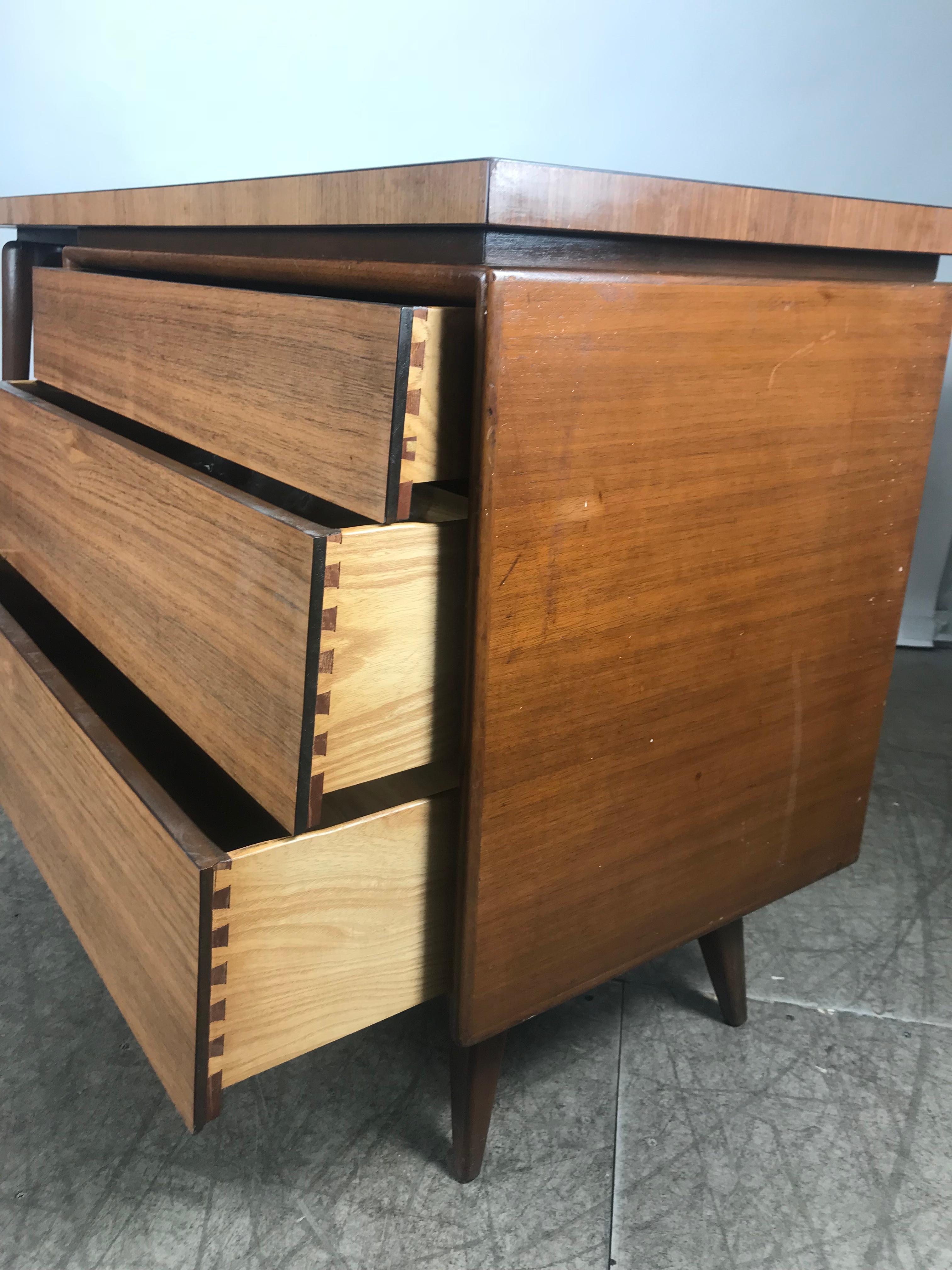 American Elegant Modernist Desk with Unusual Asymmetrical Top by Mallin Furniture Co