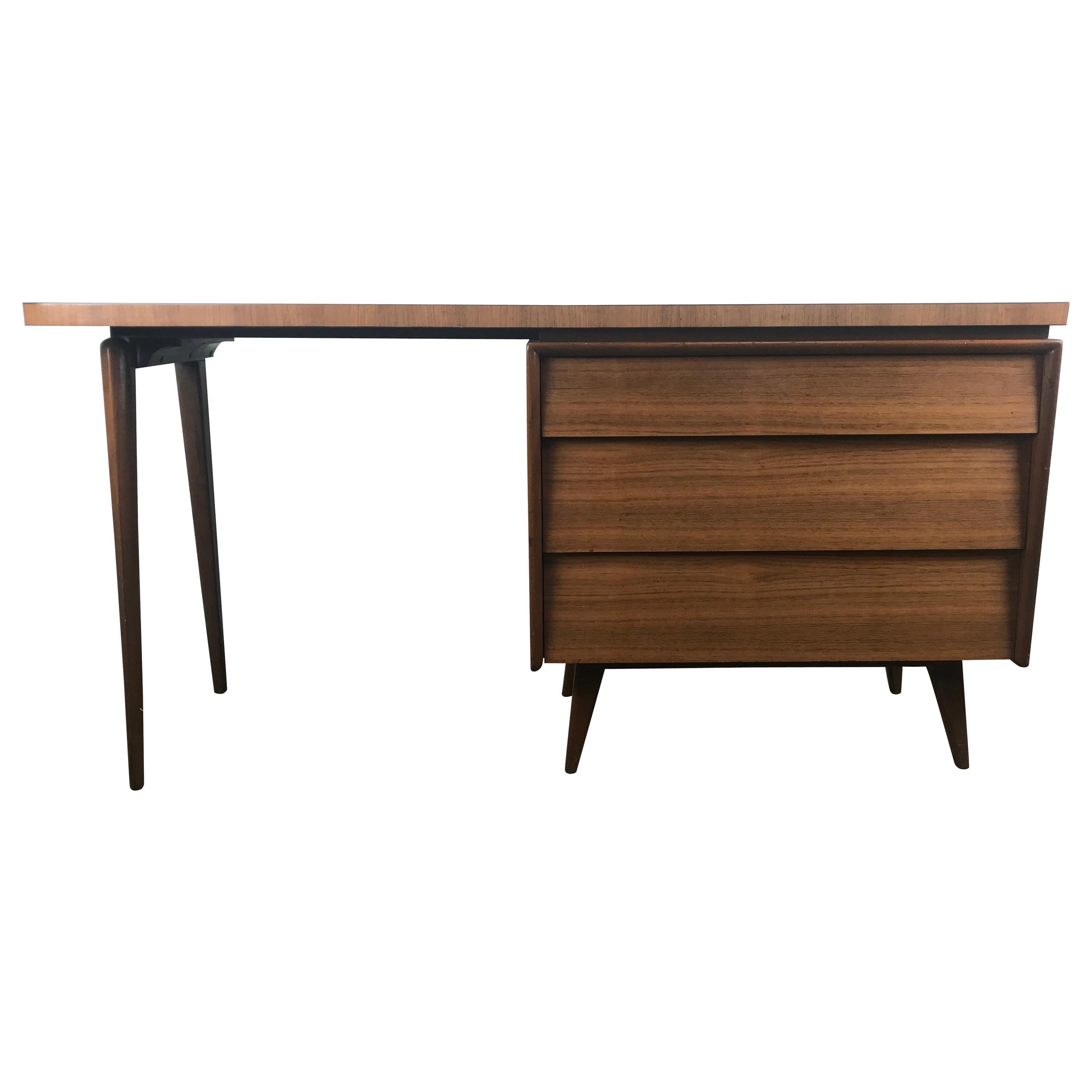 Elegant Modernist Desk with Unusual Asymmetrical Top by Mallin Furniture Co