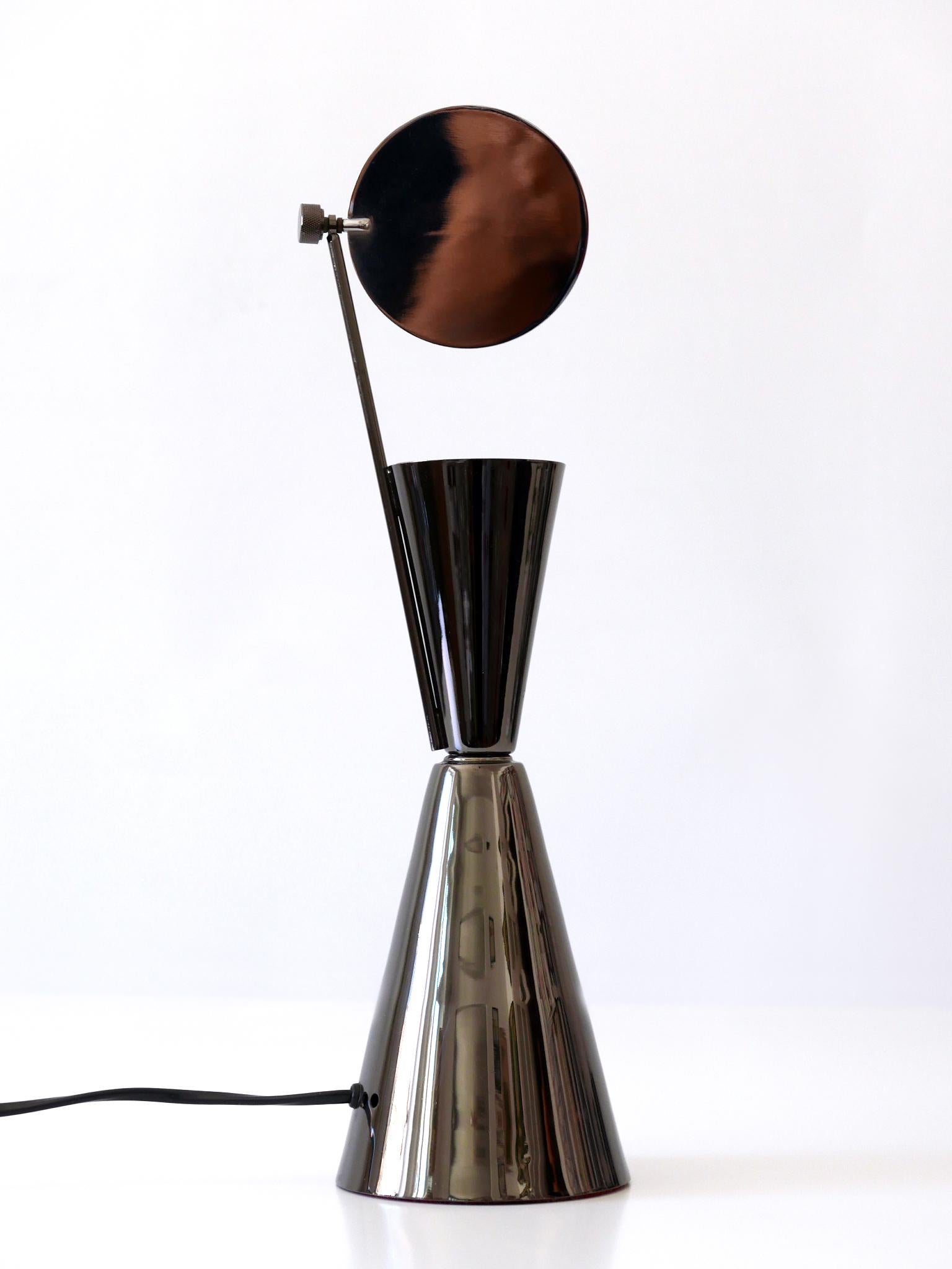 Plated Elegant Modernist Diabolo Table Lamp 1980s Spain For Sale