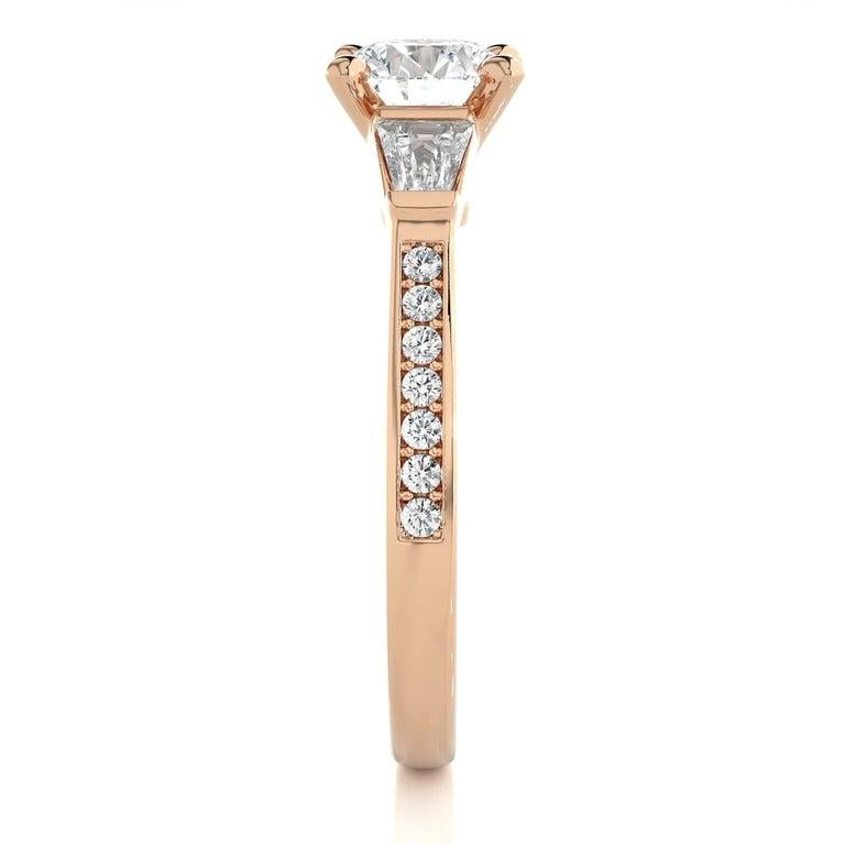 For Sale:  Elegant Moissanite Engagement Women Ring in Rose Gold Plated 925 Silver 10