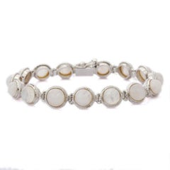 Elegant Moonstone Sterling Silver Everyday Tennis Bracelet for Wife Gift Jewelry