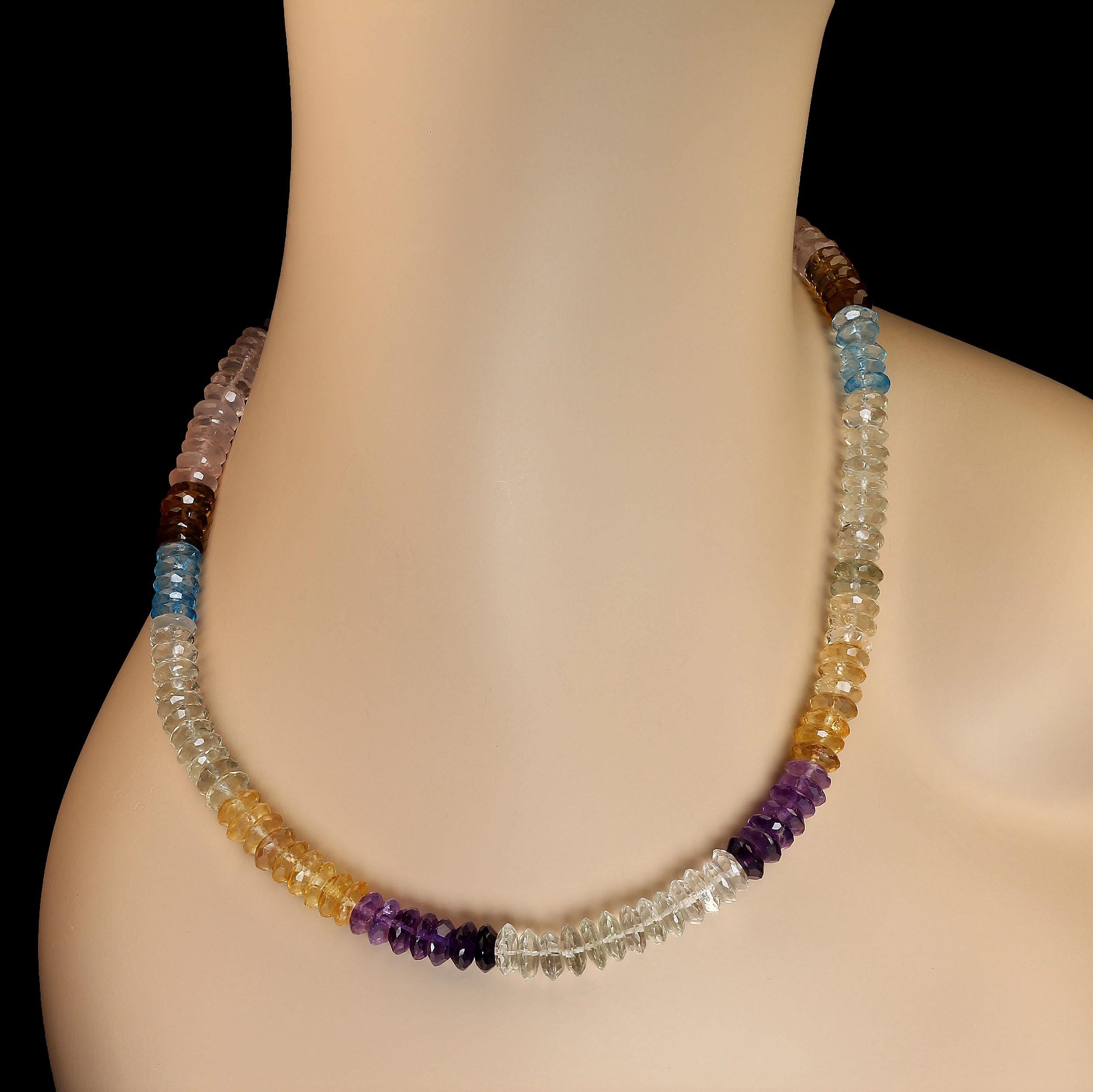 Artisan AJD Elegant Multi Color Gemstone Necklace