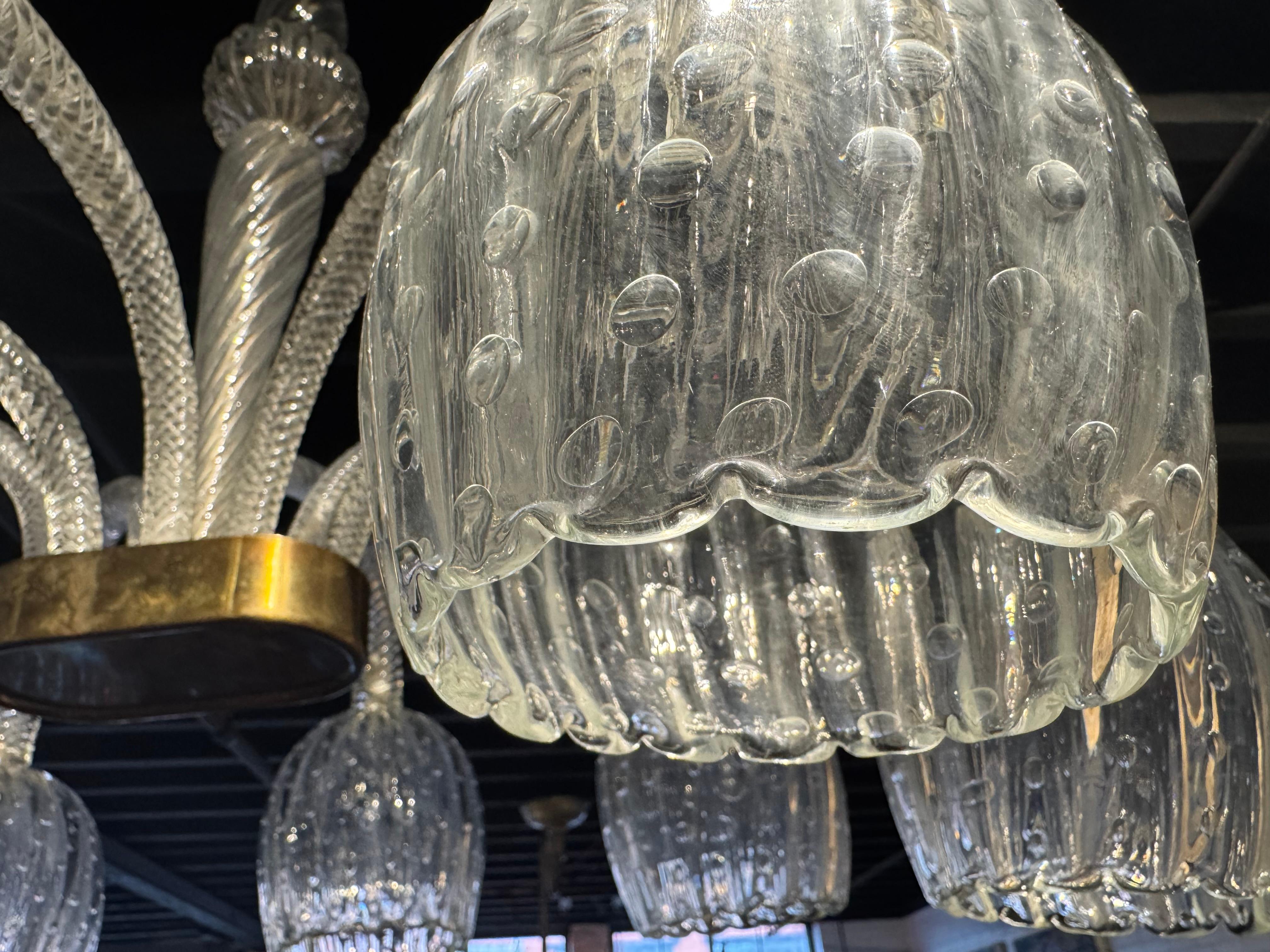 Elegante  Lampadario di Murano a 8 bracci di Seguso Venezia, anni '70 in vendita 1