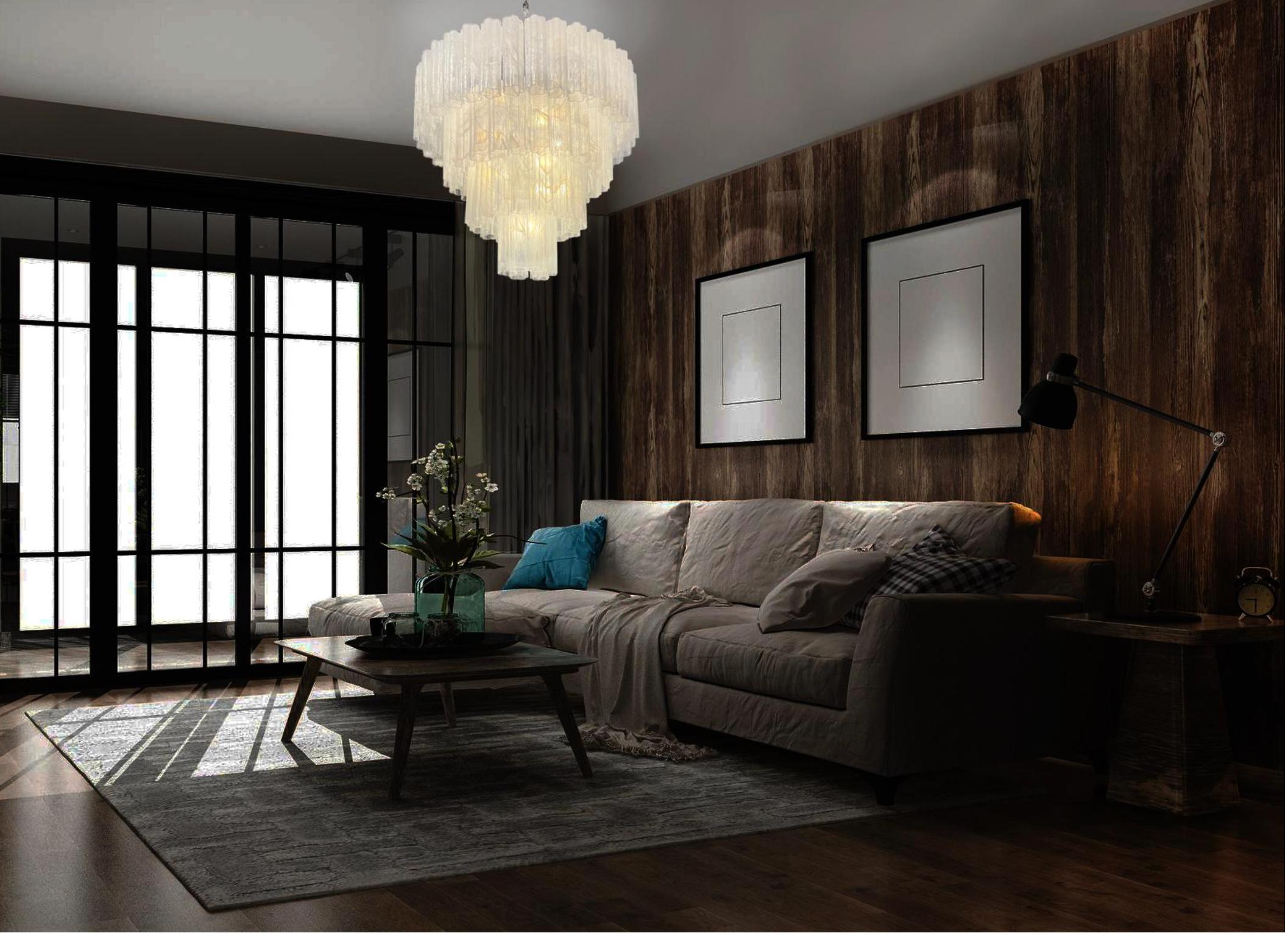 Elegant lustre à verres blancs en albâtre de Murano en vente 7